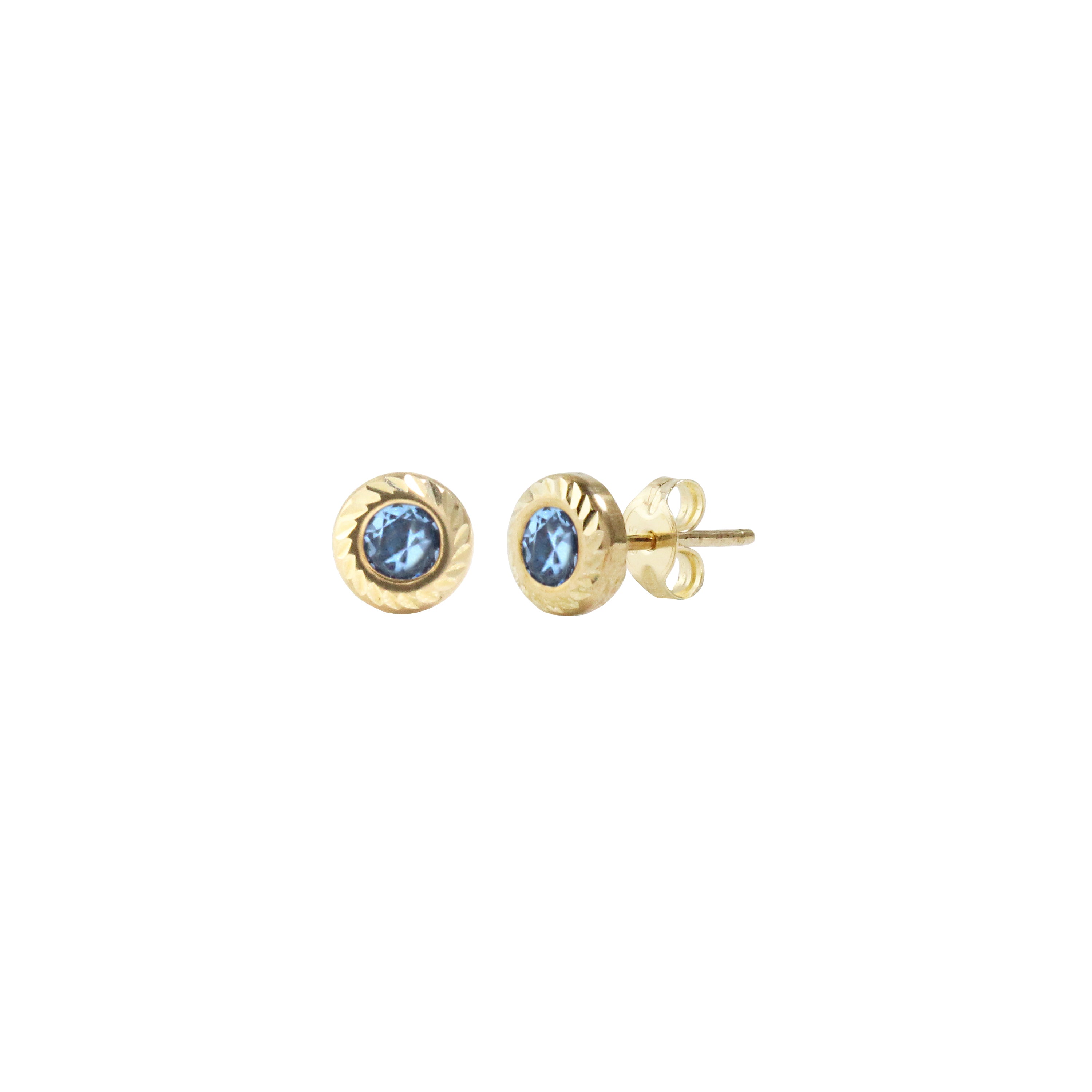 My First Birthstone Gold Earrings