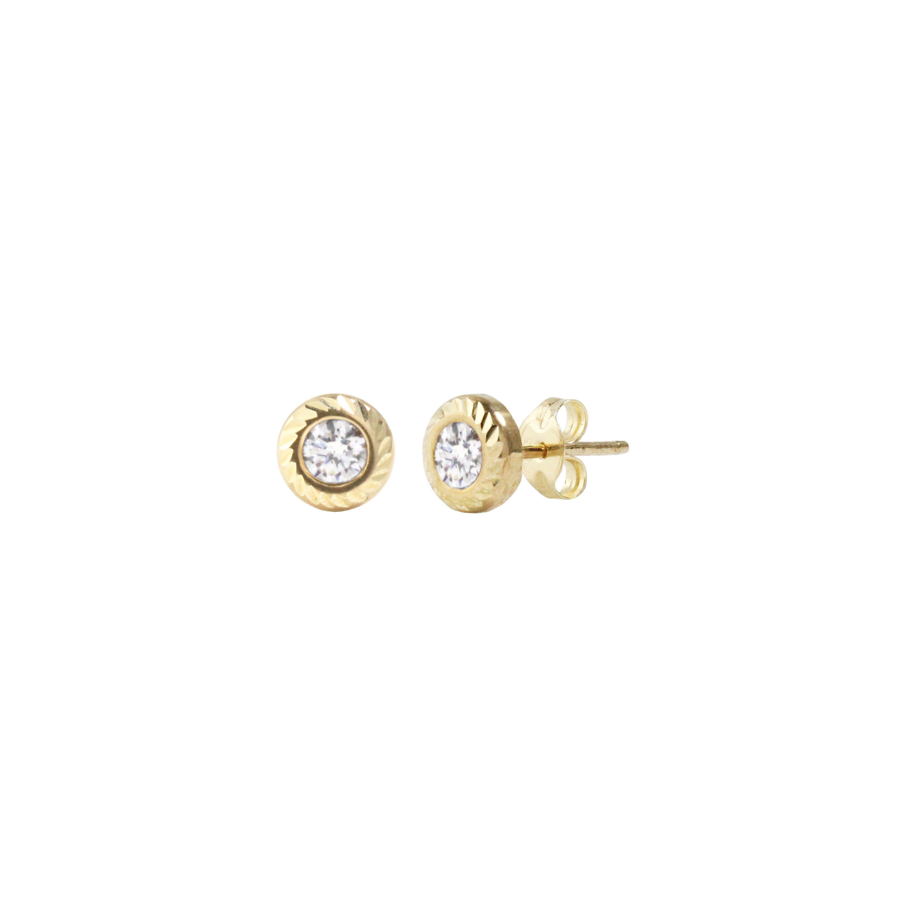 My First Birthstone Gold Earrings