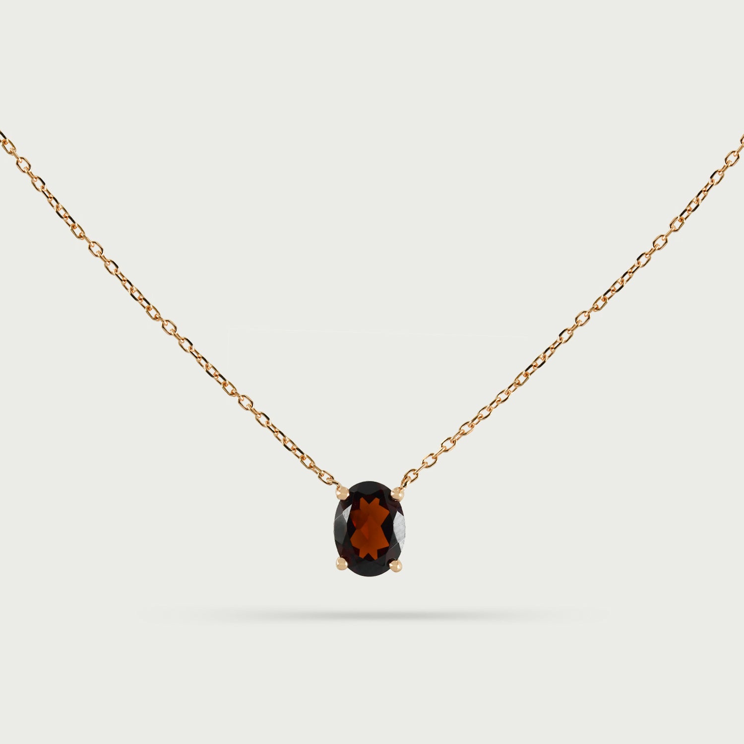 Charm Drop Garnet Necklace