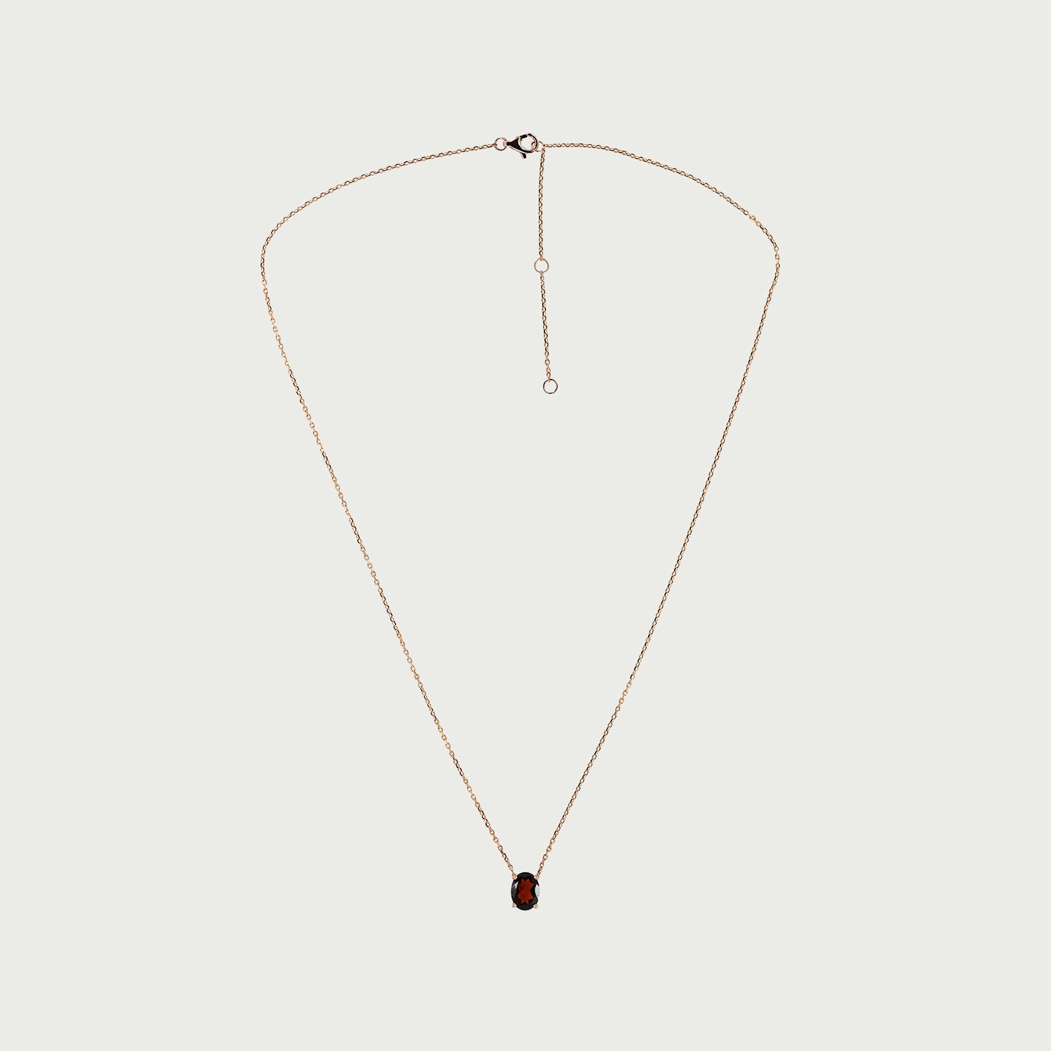 Charm Drop Garnet Necklace