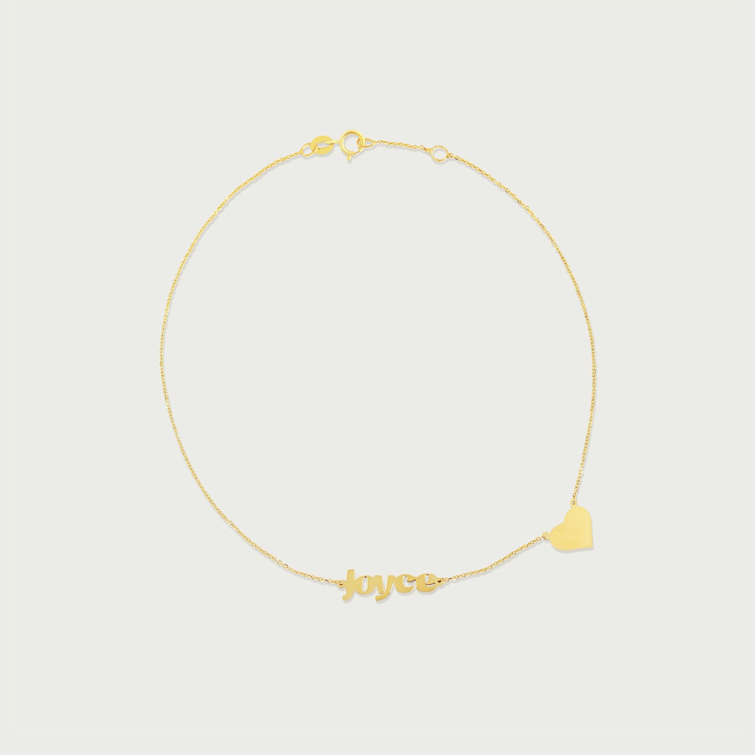 Name 1 Anklet with Engravable Heart Charm