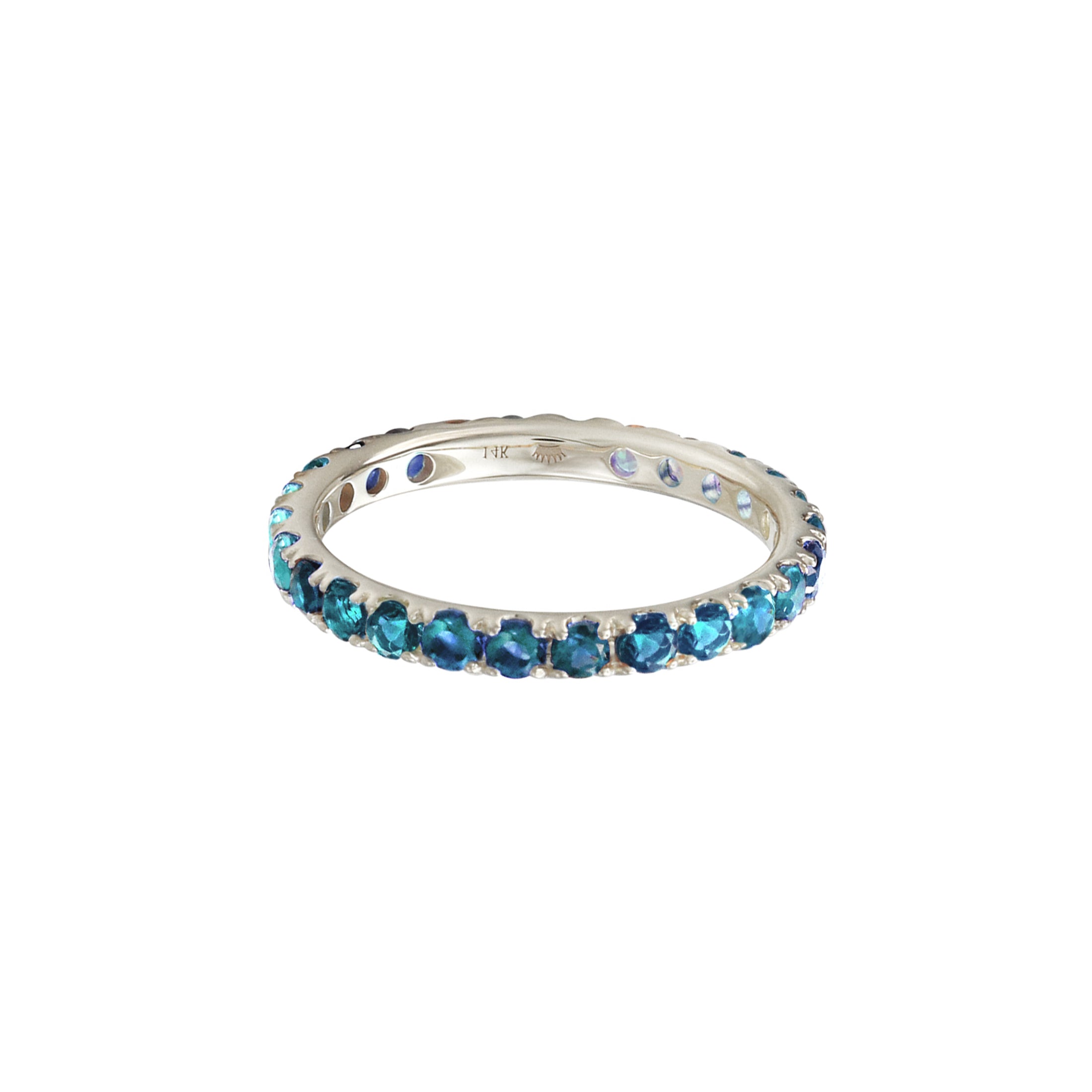 Love Yourself Blue Topaz Eternity Ring