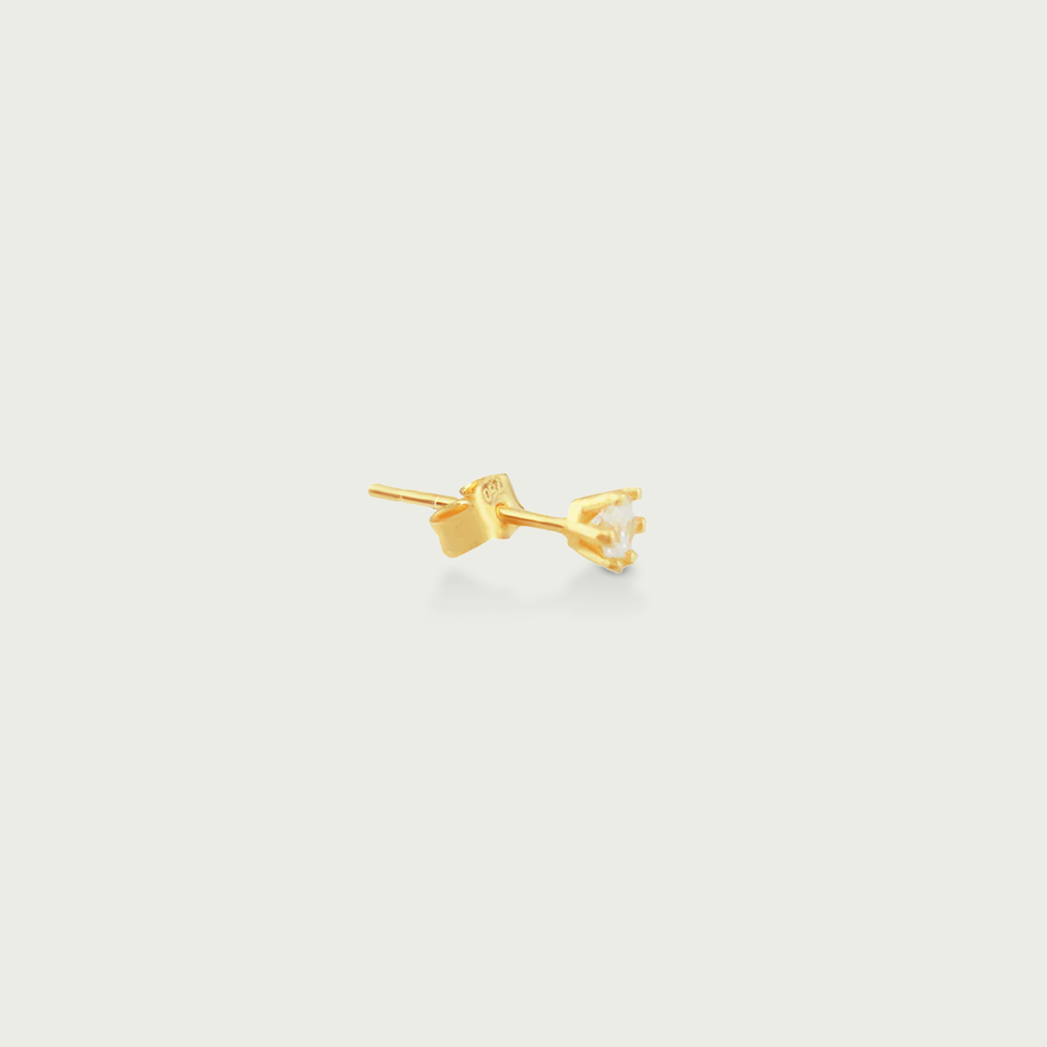 Dainty Solitaire Gold Stud Earrings