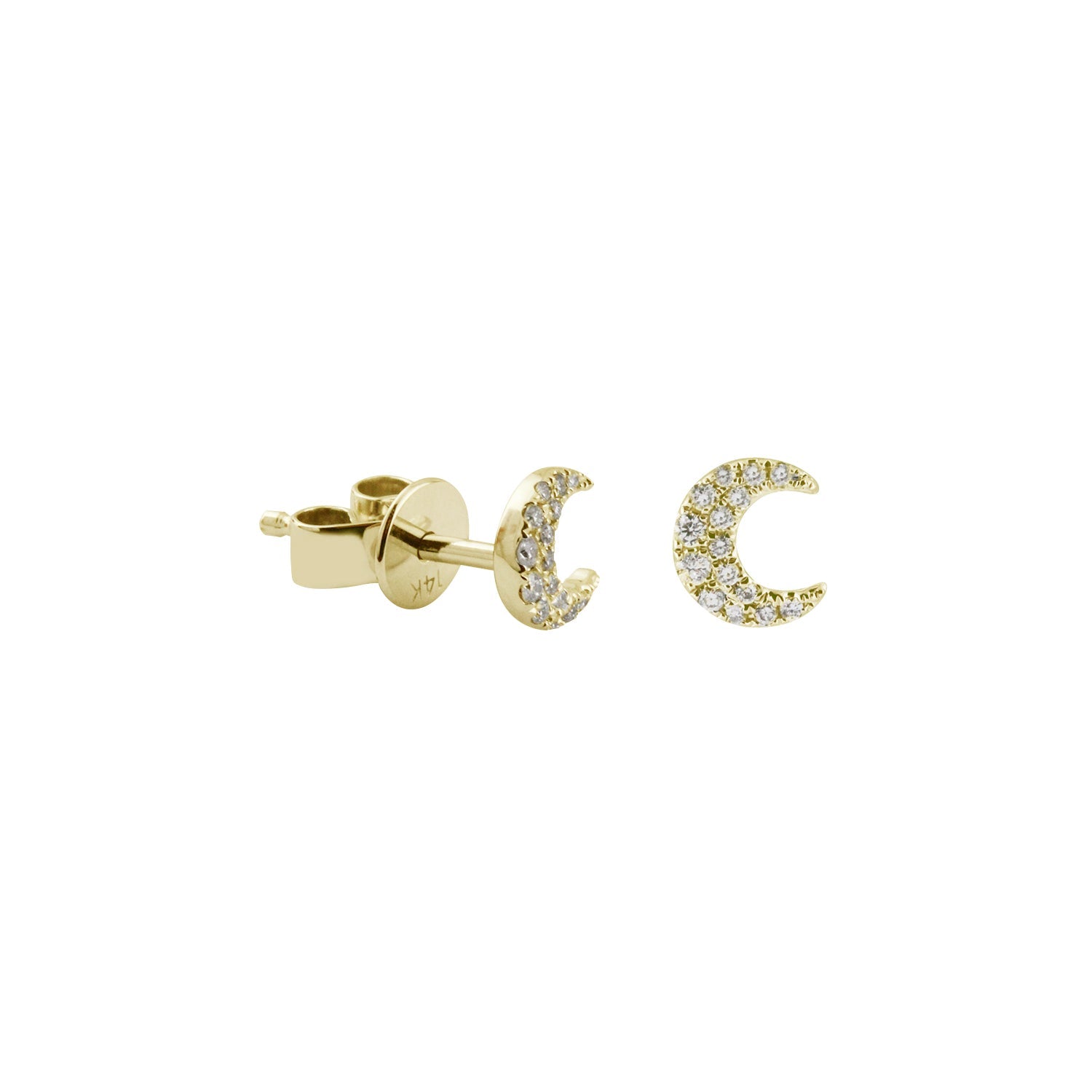 Moon Over Me Diamond Stud Earrings