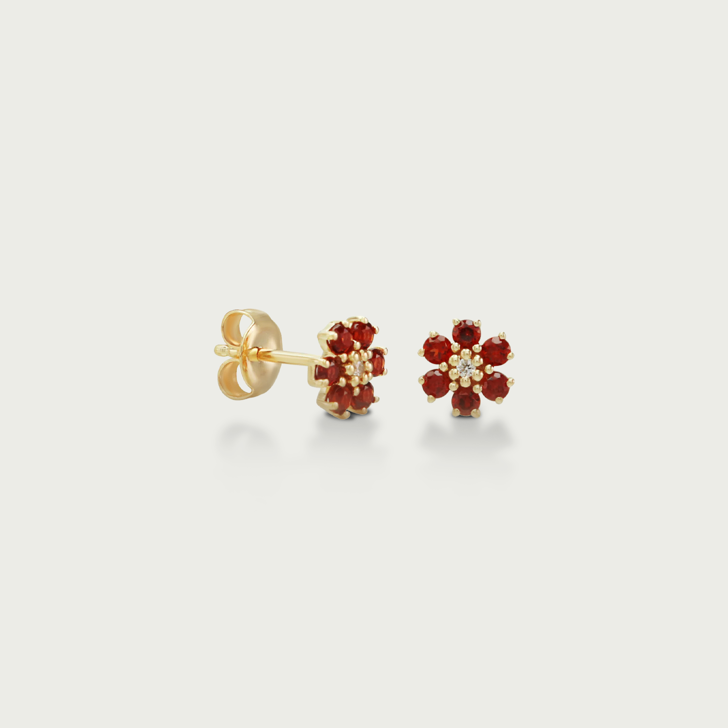 Just Be Yourself Floral Gemstone Stud Earrings