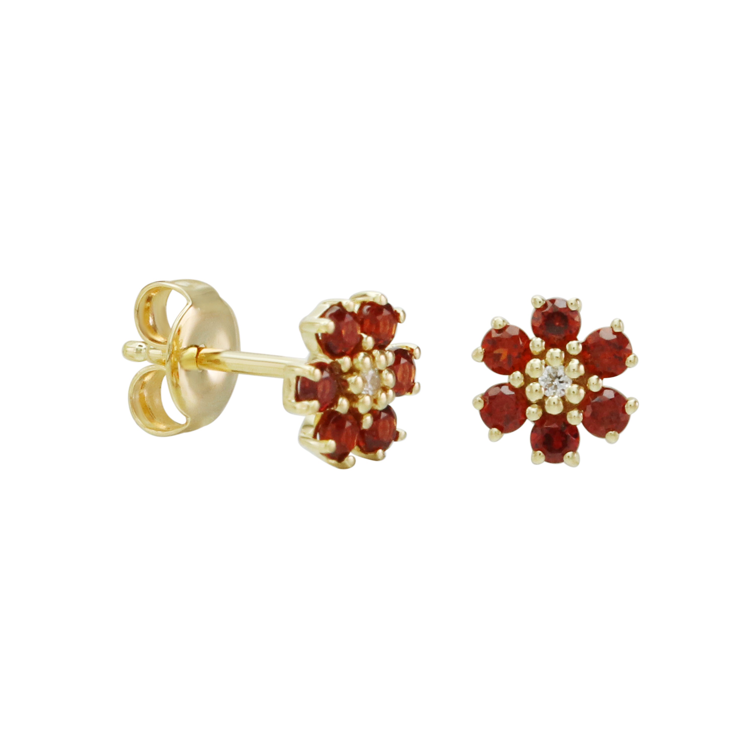Just Be Yourself Floral Gemstone Stud Earrings