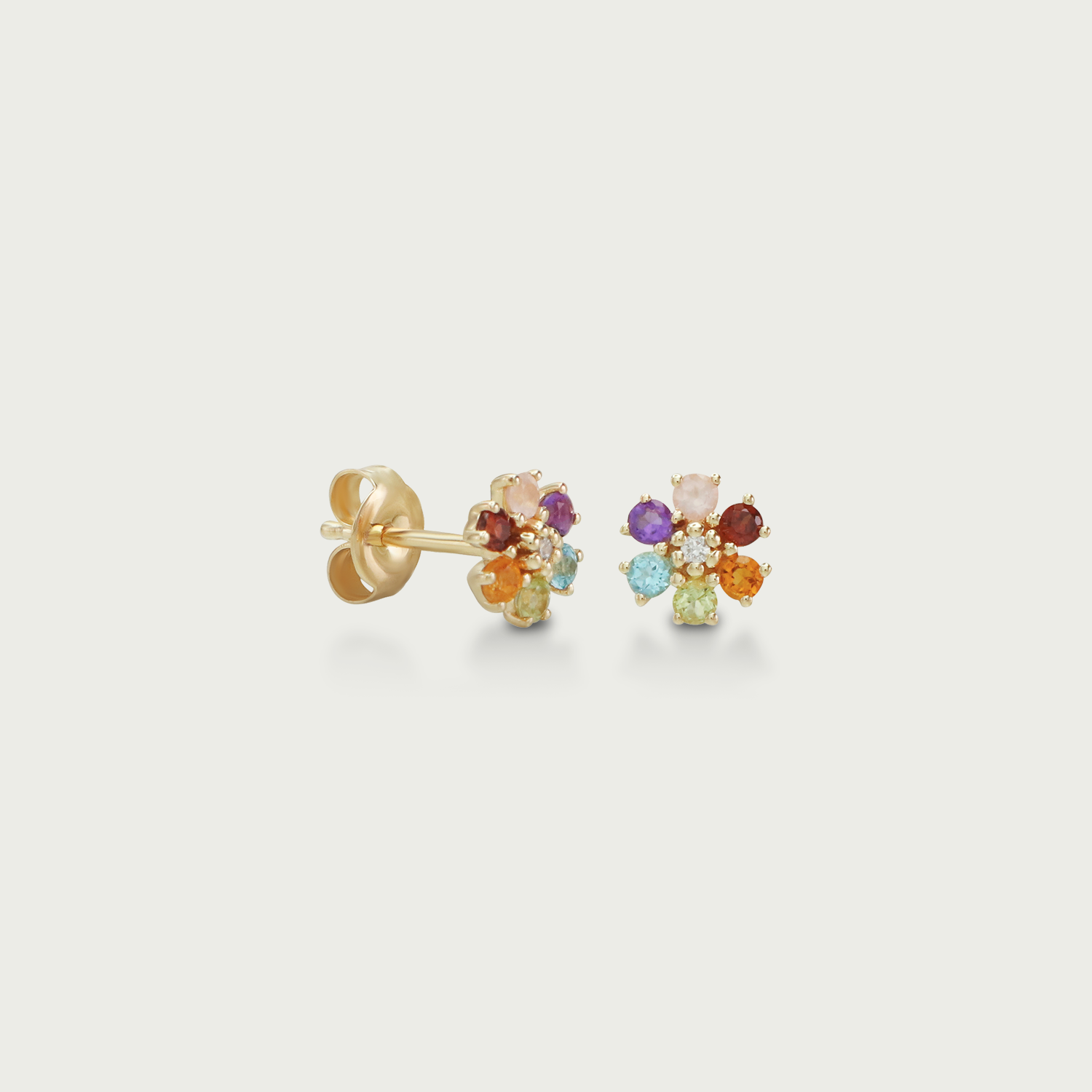 Just Be Yourself Floral Gemstone Stud Earrings