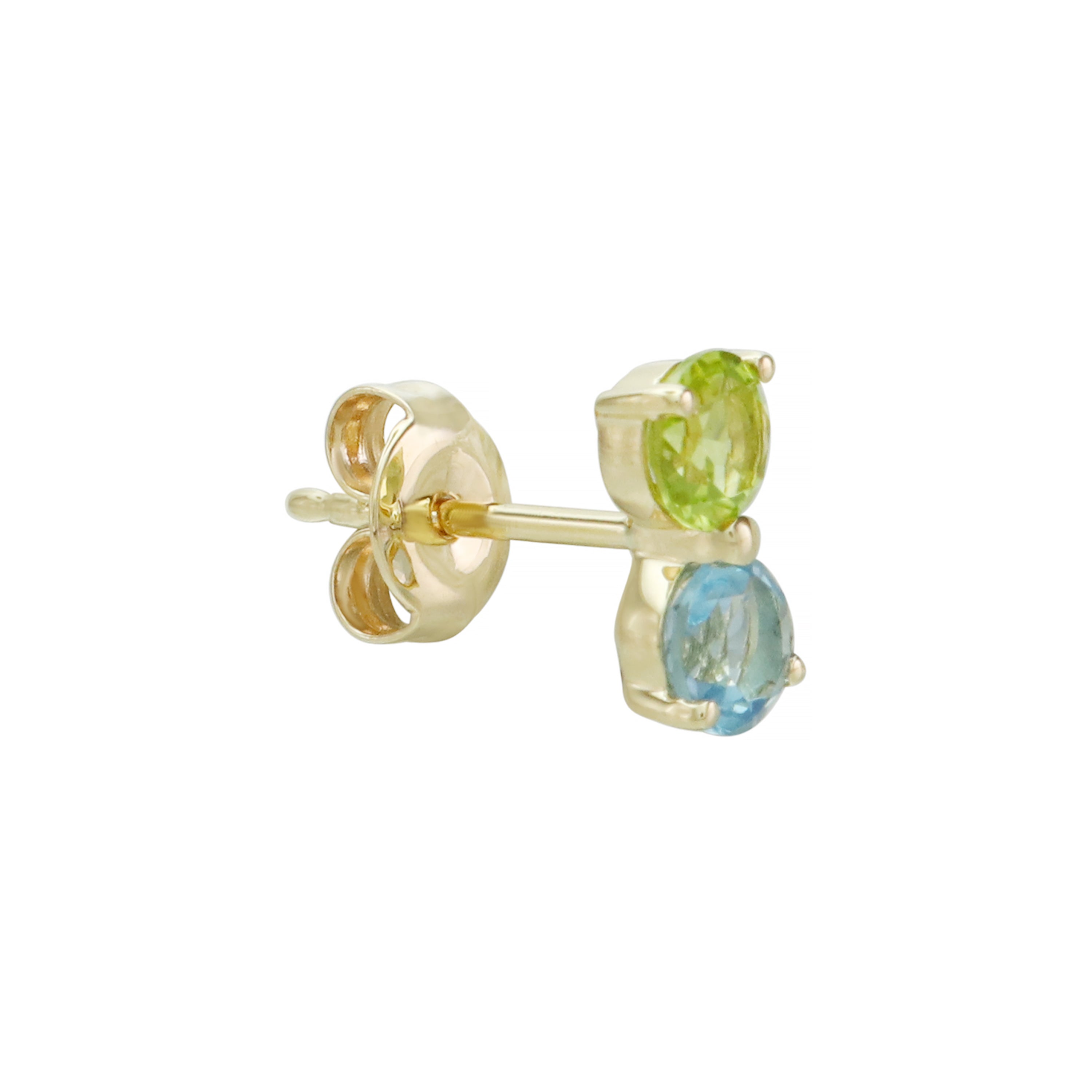 Dual Glow Contrast Gemstone Stud Earrings