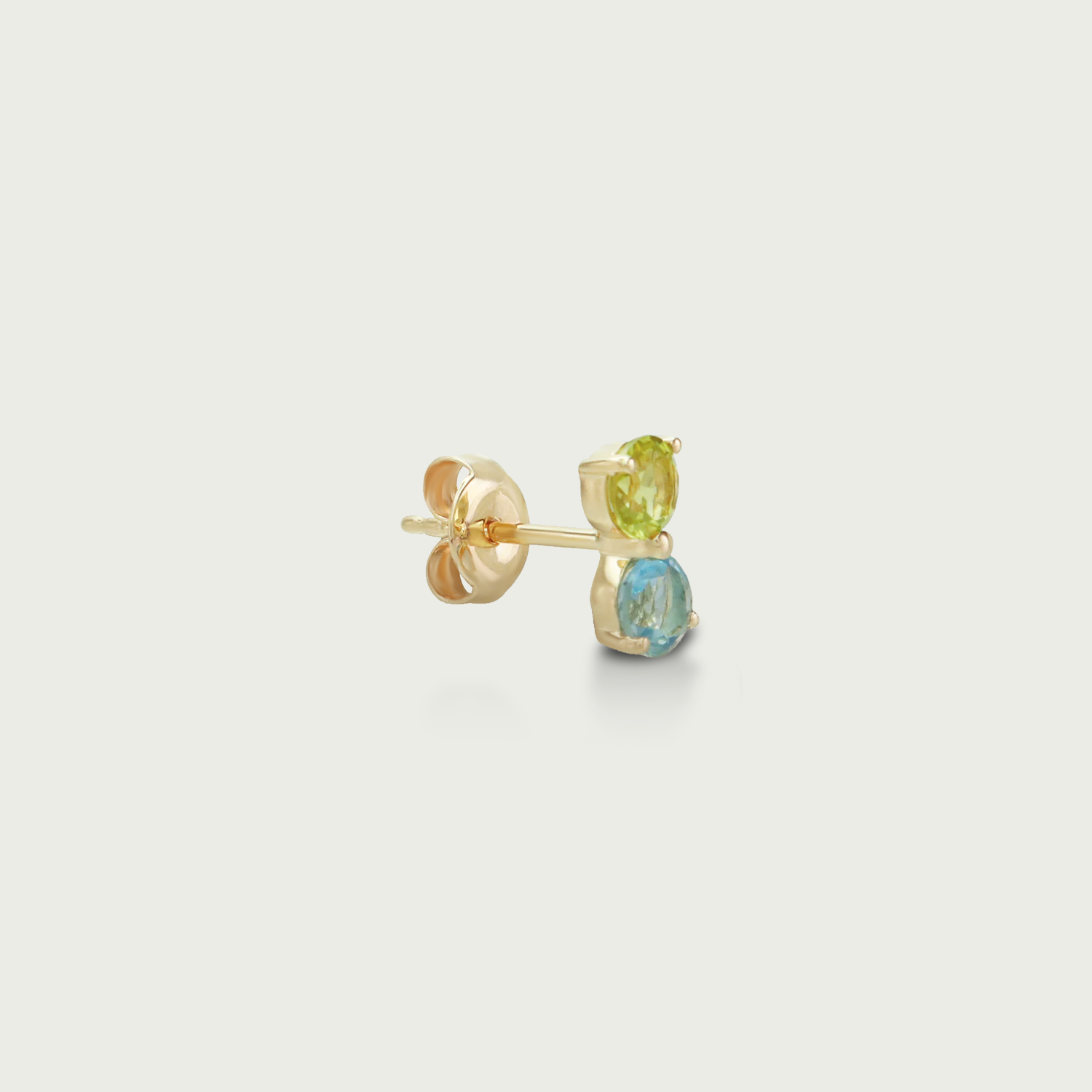 Dual Glow Contrast Gemstone Stud Earrings