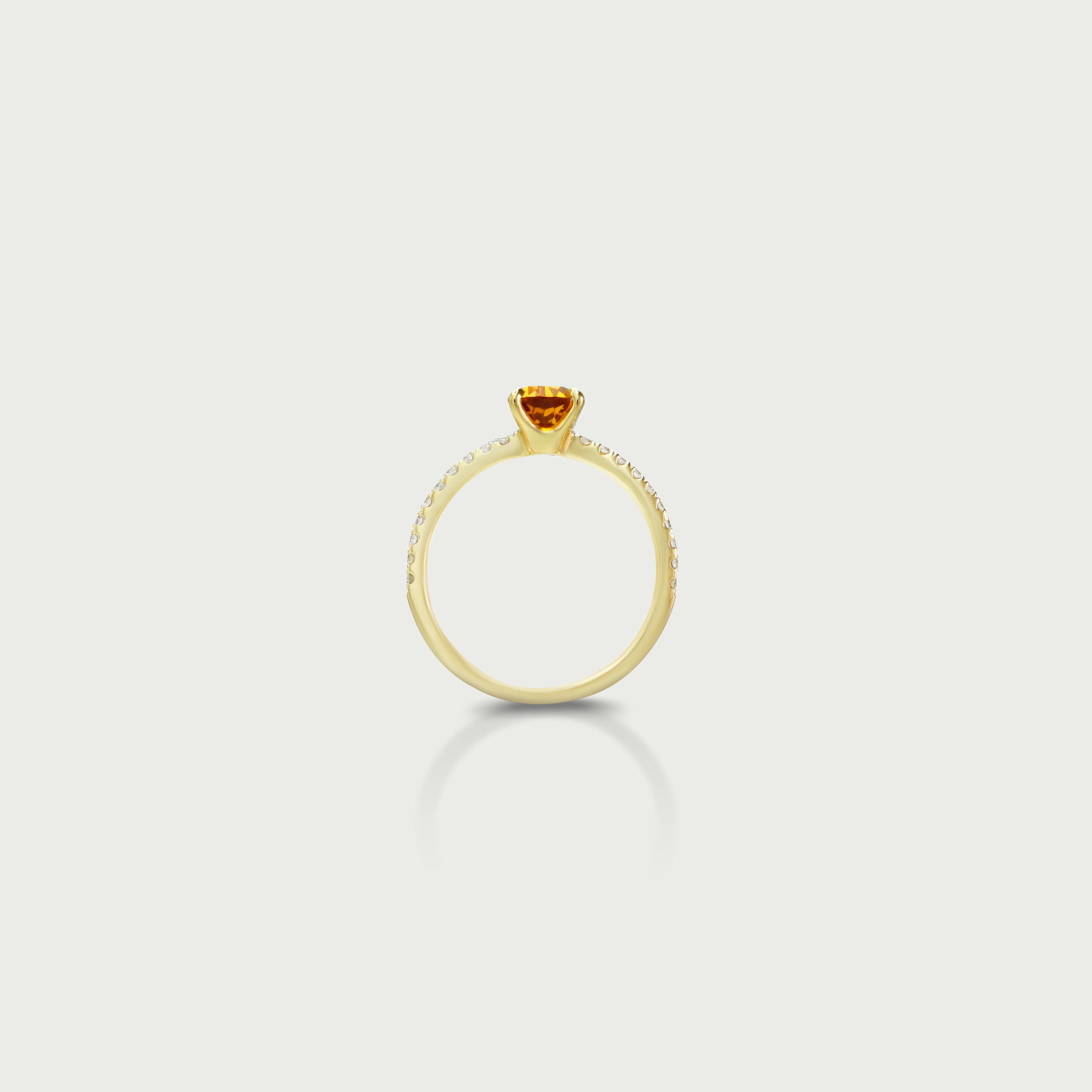 Gentle Power Citrine Solitaire Ring