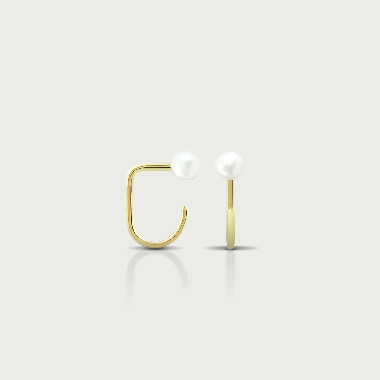 Mermaid's Glow Pearl Cuff Earrings