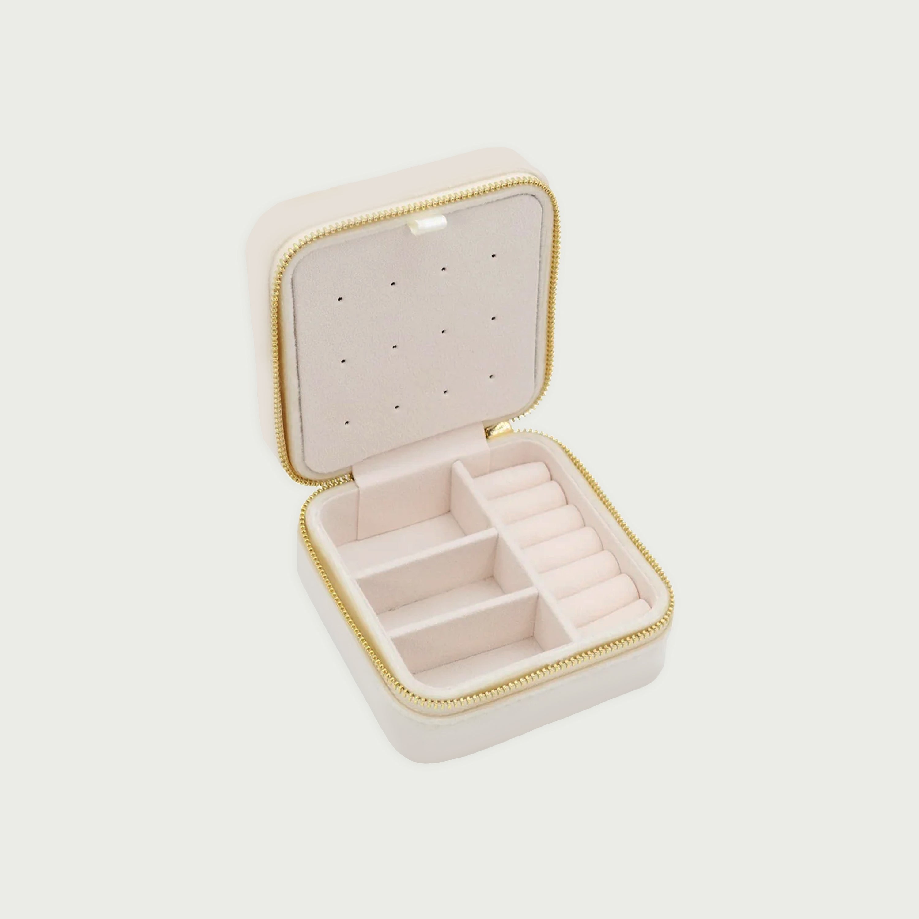 Royal Gem Cream Velvet Jewelry Box