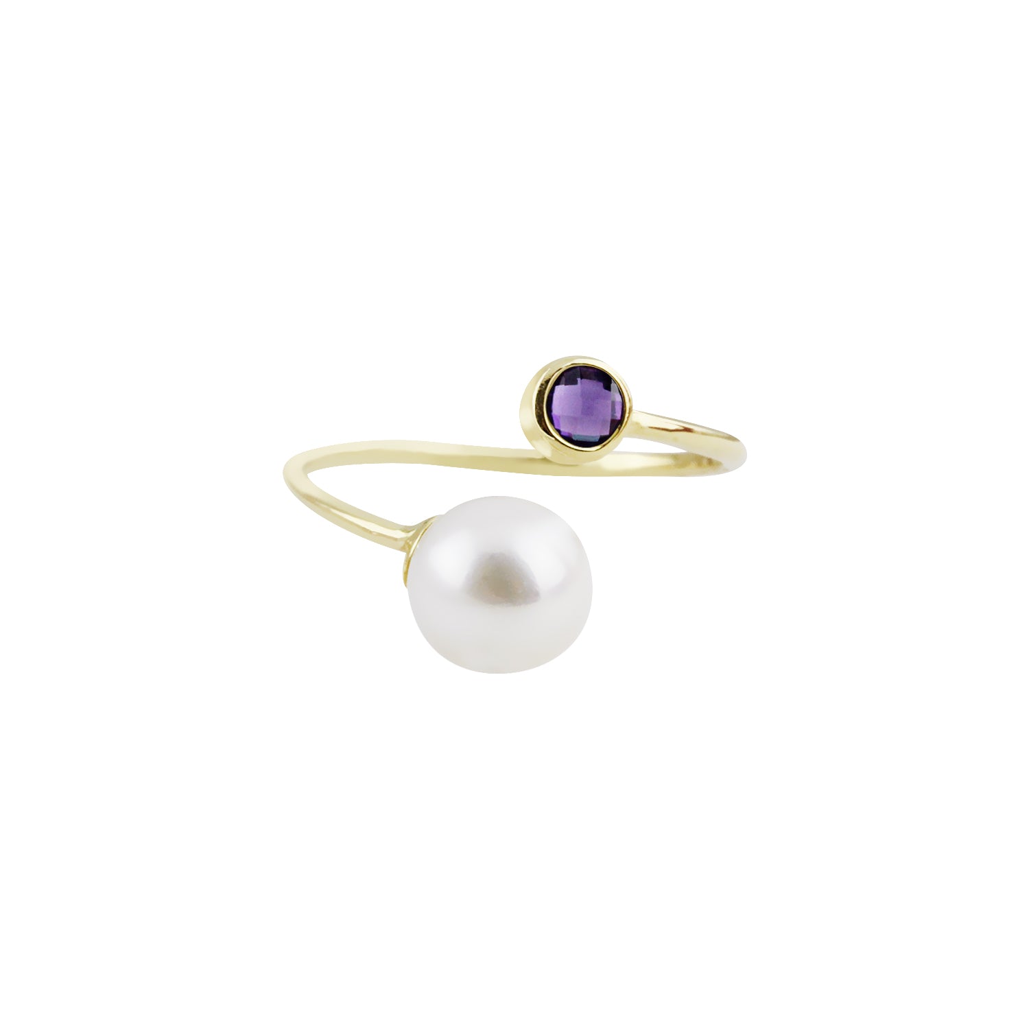 Twin Treasures Pearl and Gemstone Kissing Ring