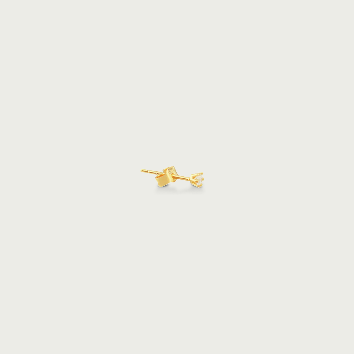 Dainty Solitaire Gold Stud Earrings