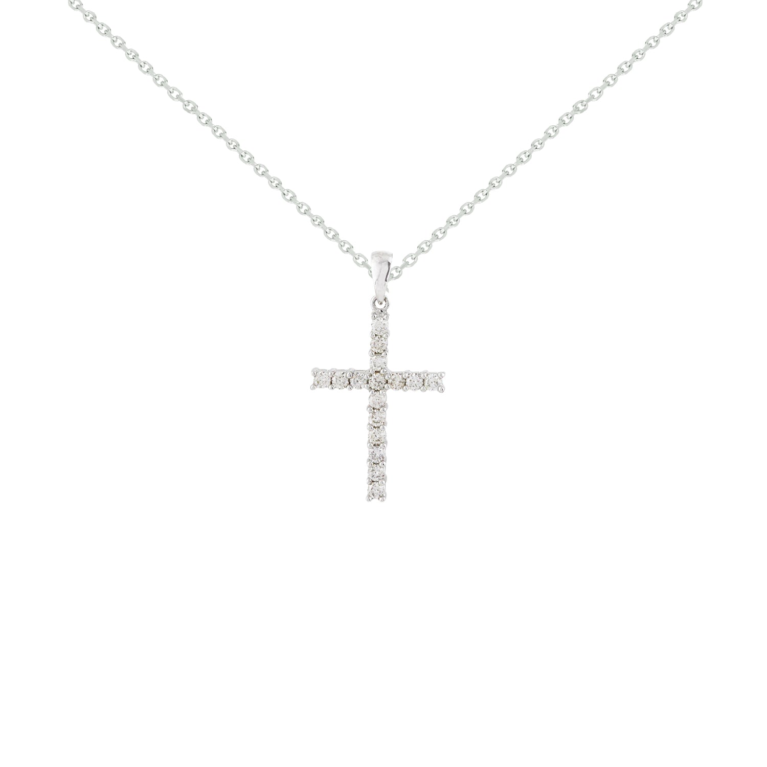 Divine Aura Diamond Cross Necklace