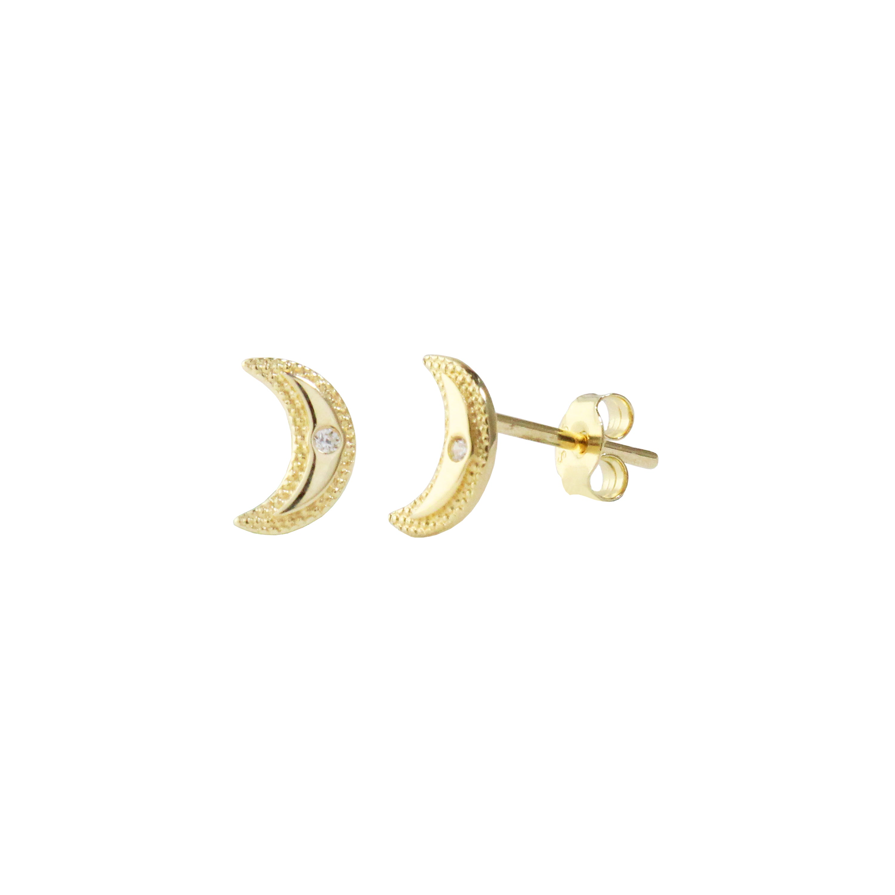 Fly Me To The Moon Gold Earrings
