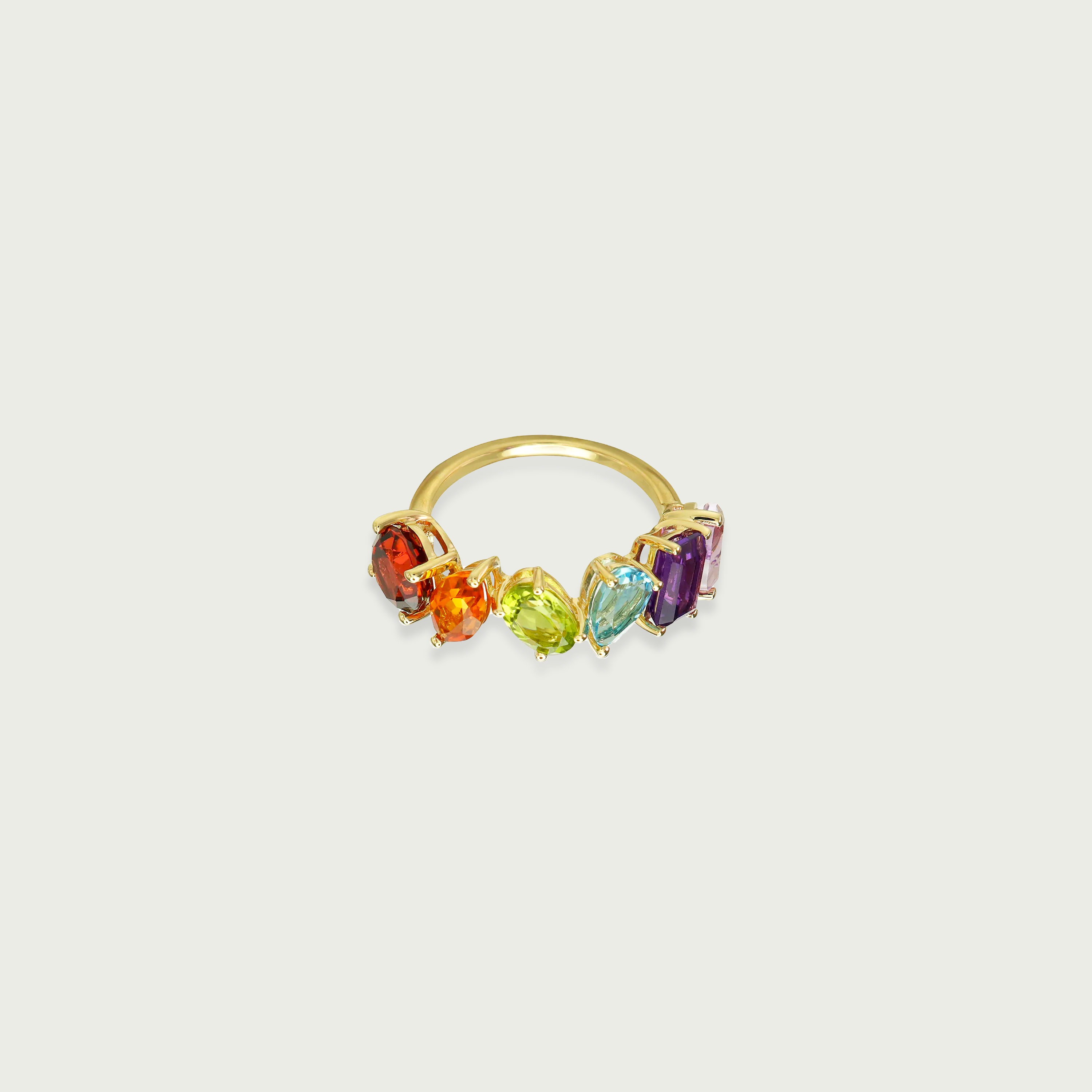 All I Need Multi-Shaped Half Gemstones Eternity Ring