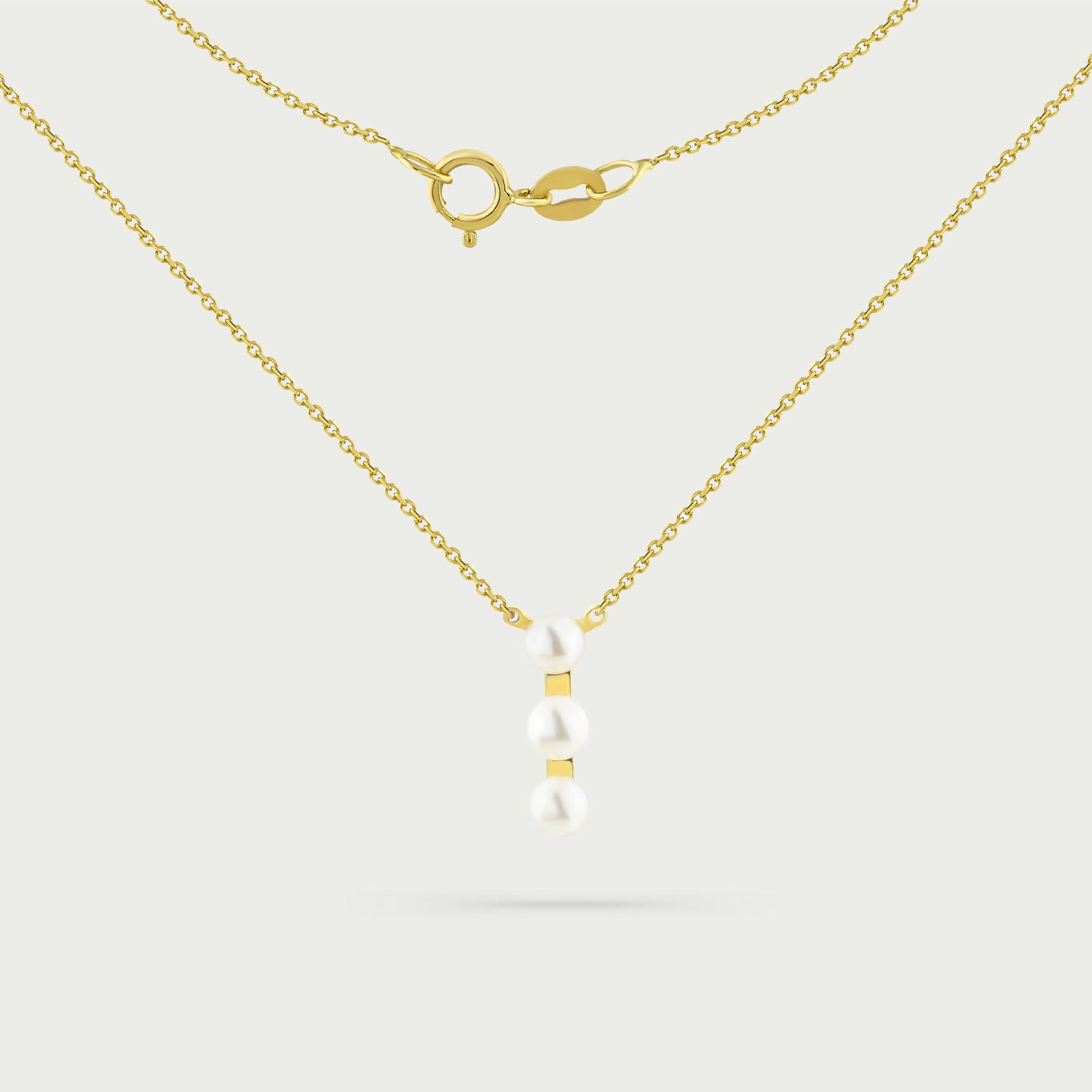 Trinity Charm Pearl Necklace