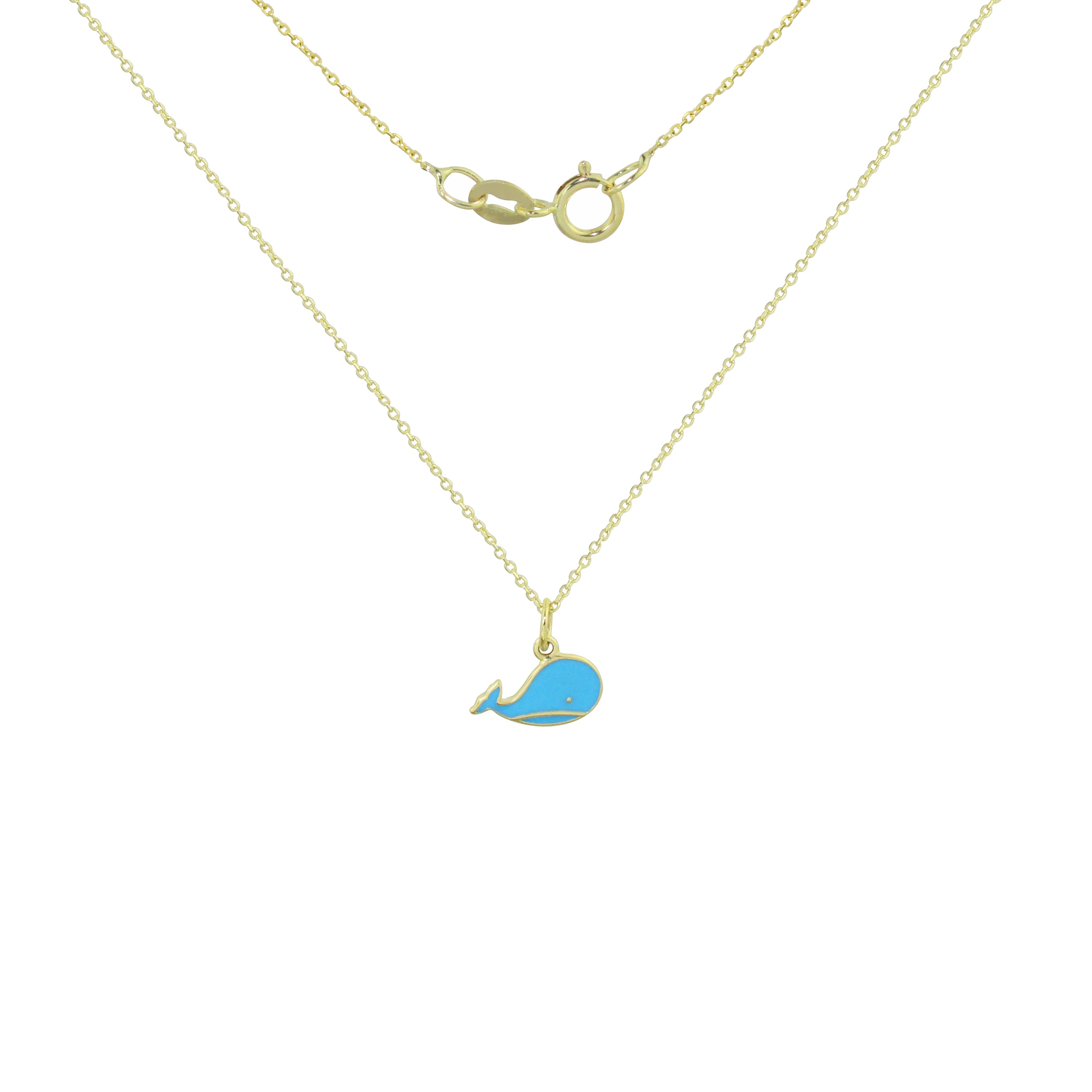 Big Blue Buddy Gold Necklace