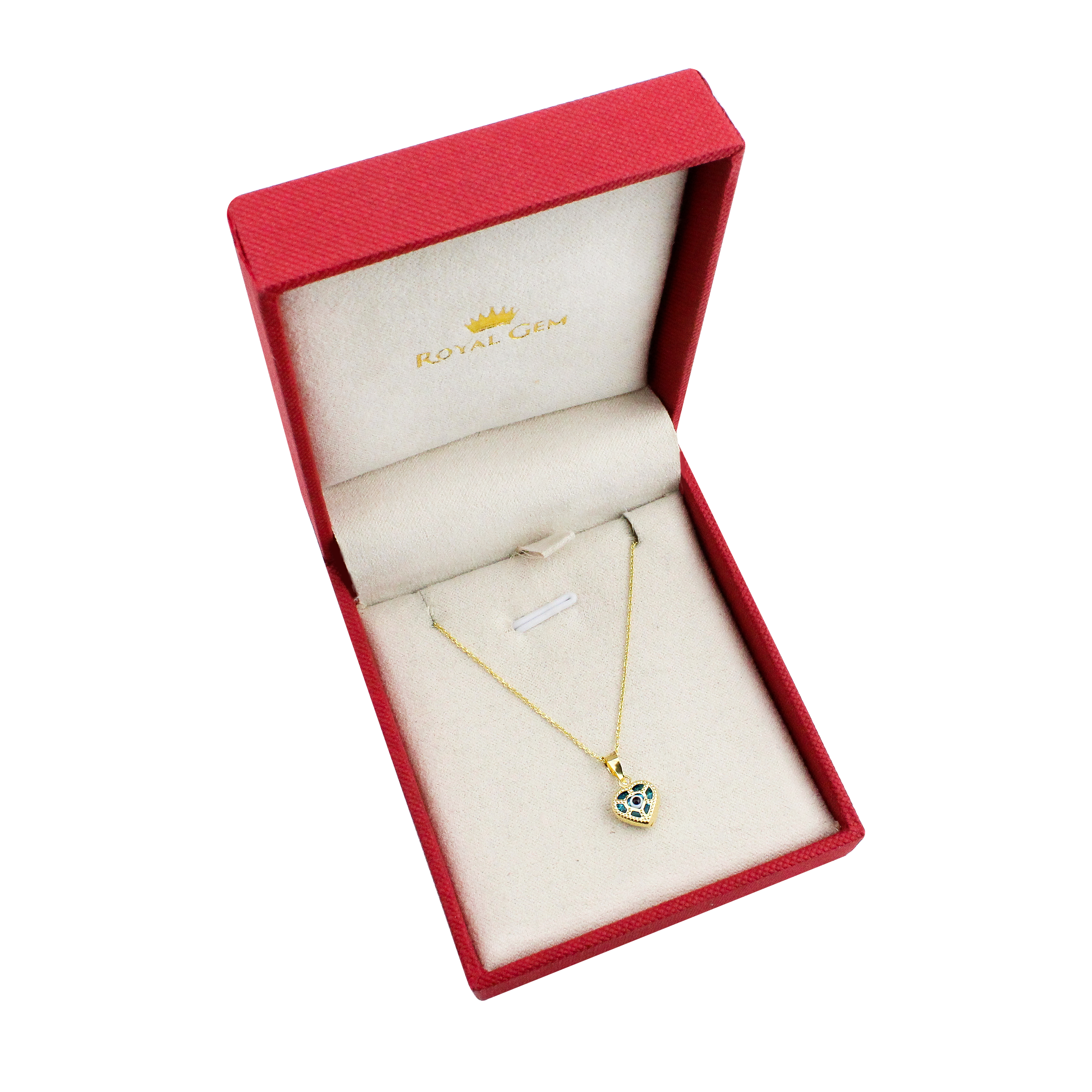 Evil Eye Heart Gold Necklace