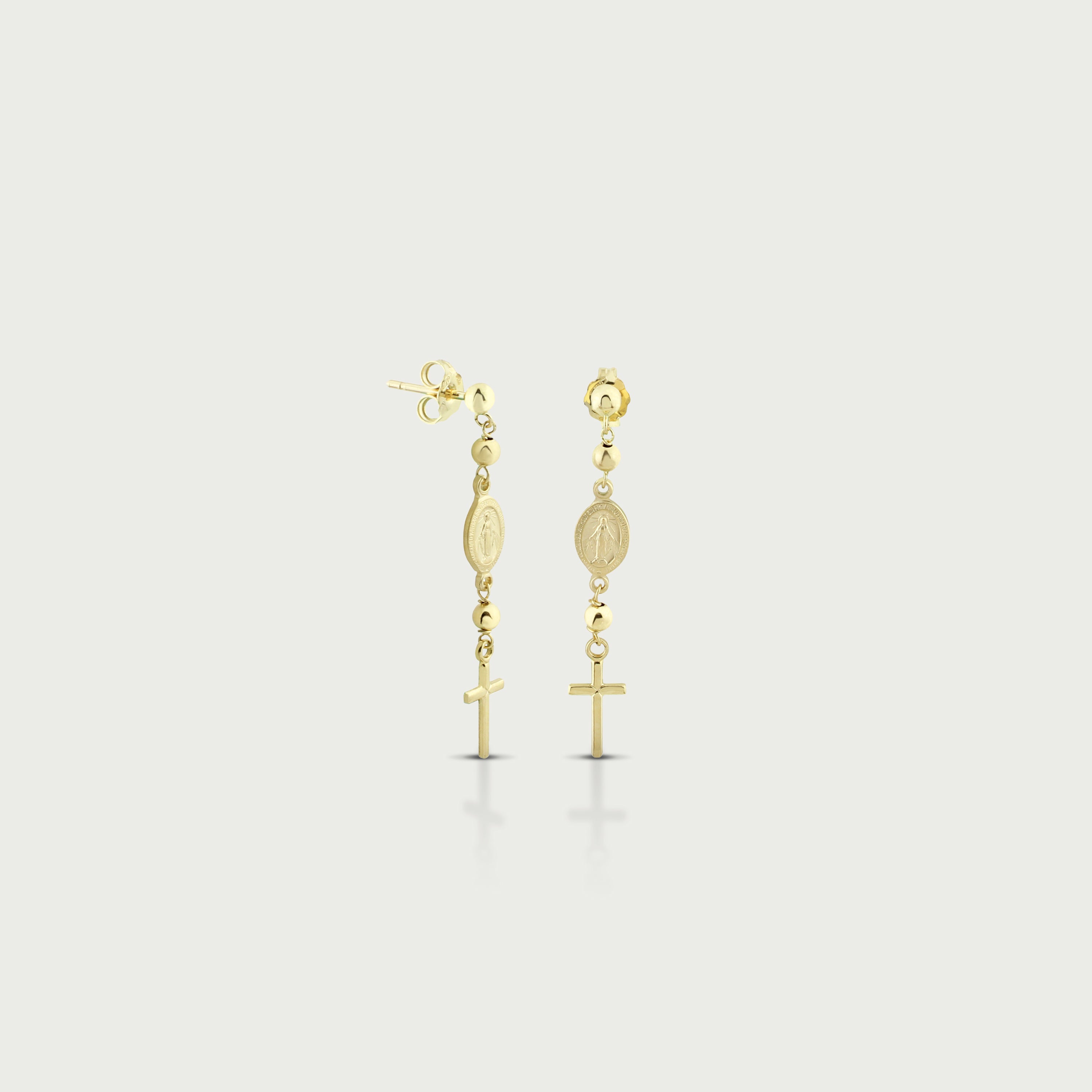 Mary’s Divine Gold Dangling Earrings