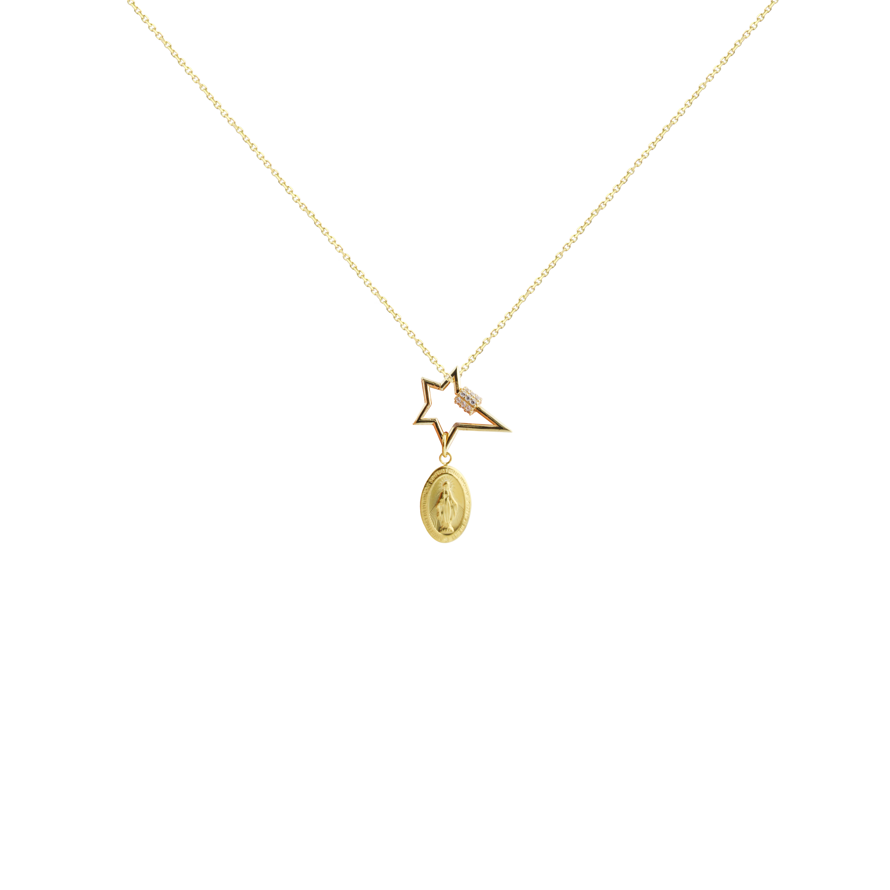 Our Lady of Graces Gold Star Necklace