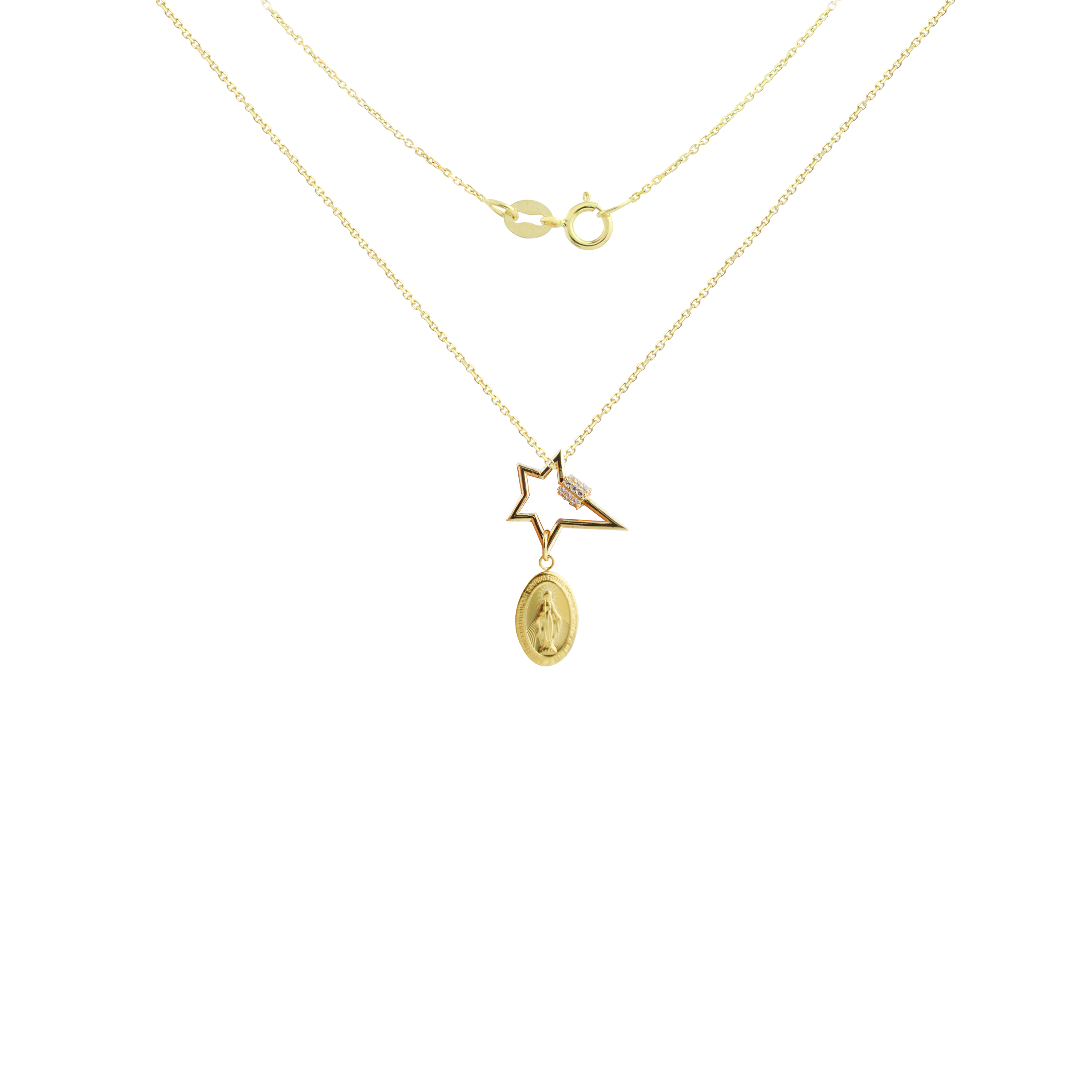 Our Lady of Graces Gold Star Necklace