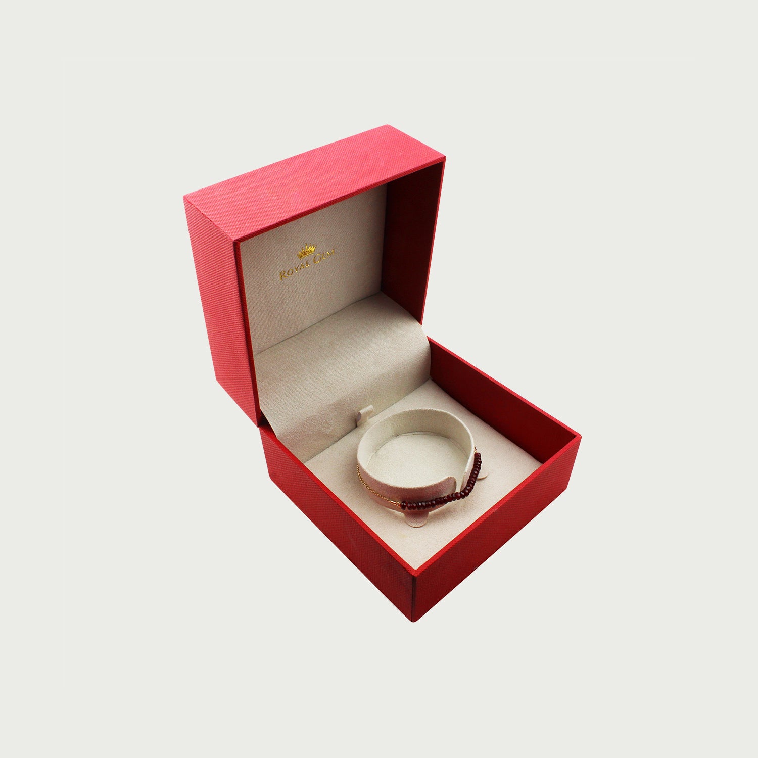 Linked Ruby Beaded Bracelet