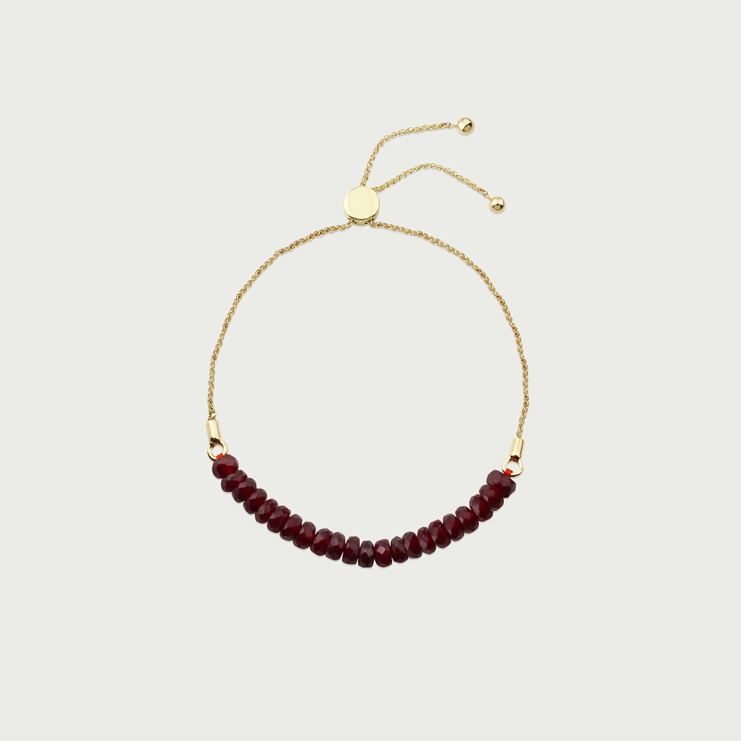 Linked Ruby Beaded Bracelet