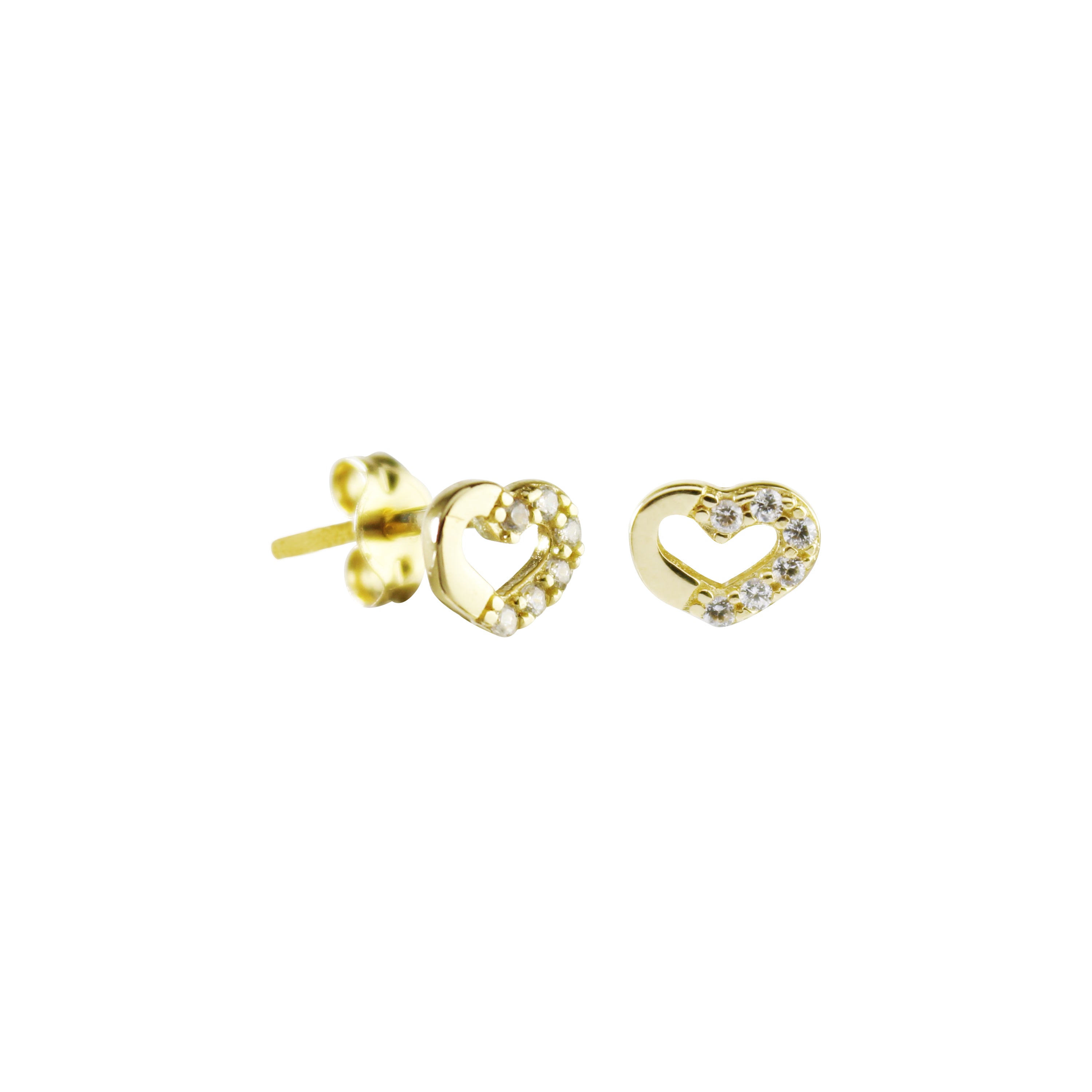 Sweet Heart Gold Earrings
