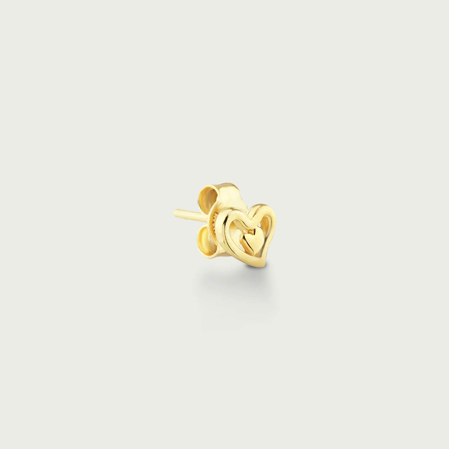 Clock-Out Chic Heart Gold Stud Earrings