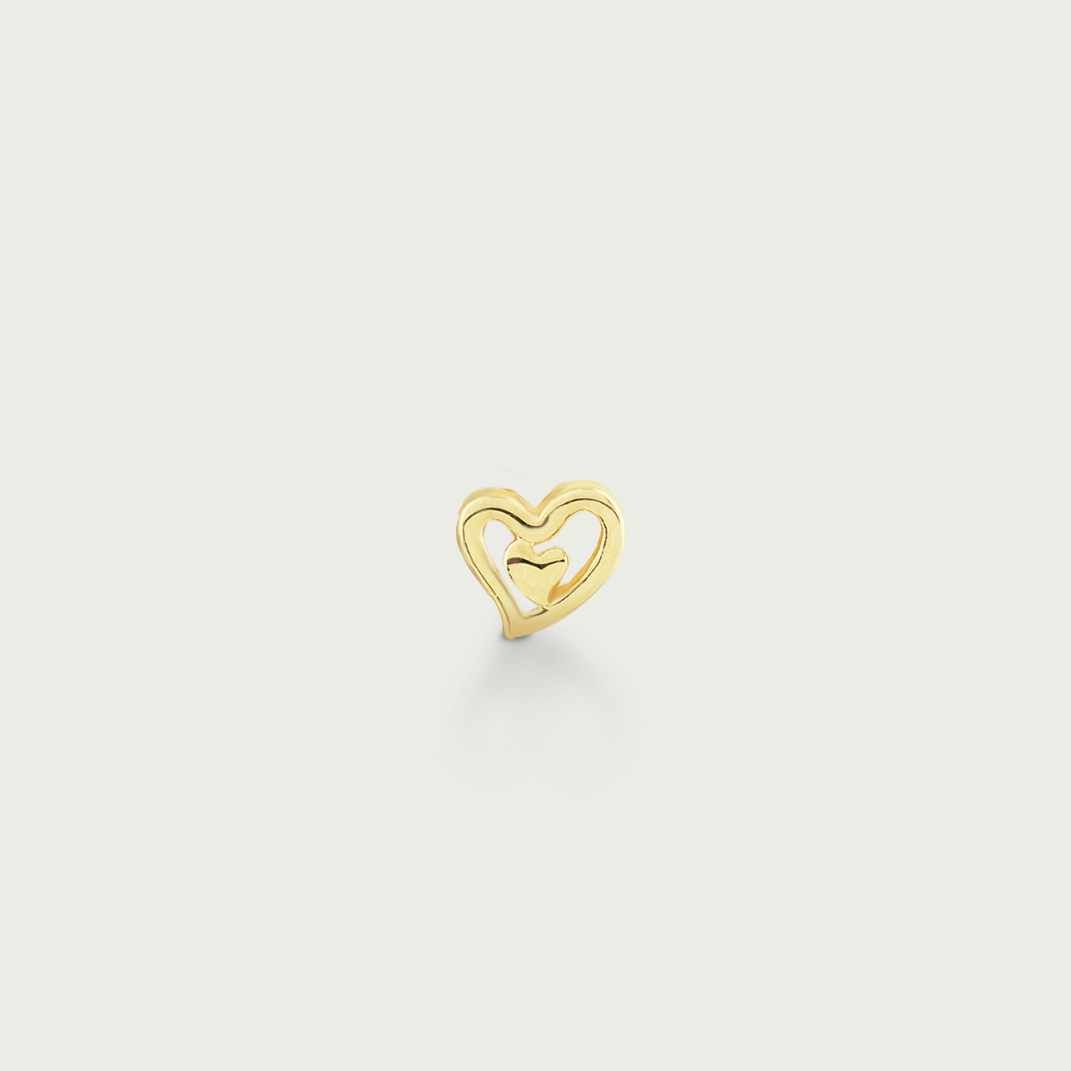 Clock-Out Chic Heart Gold Stud Earrings