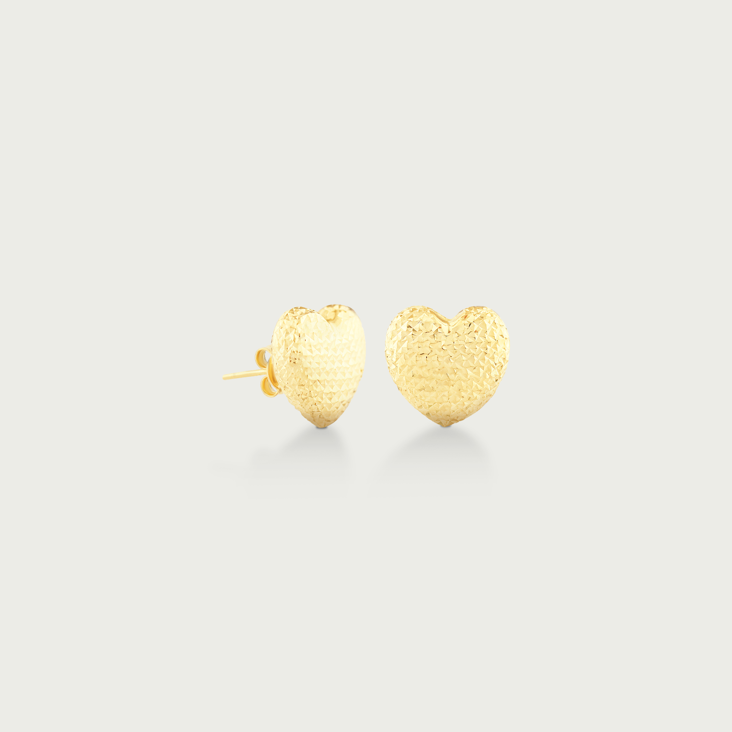 Heart Sparkle Gold Stud Earrings