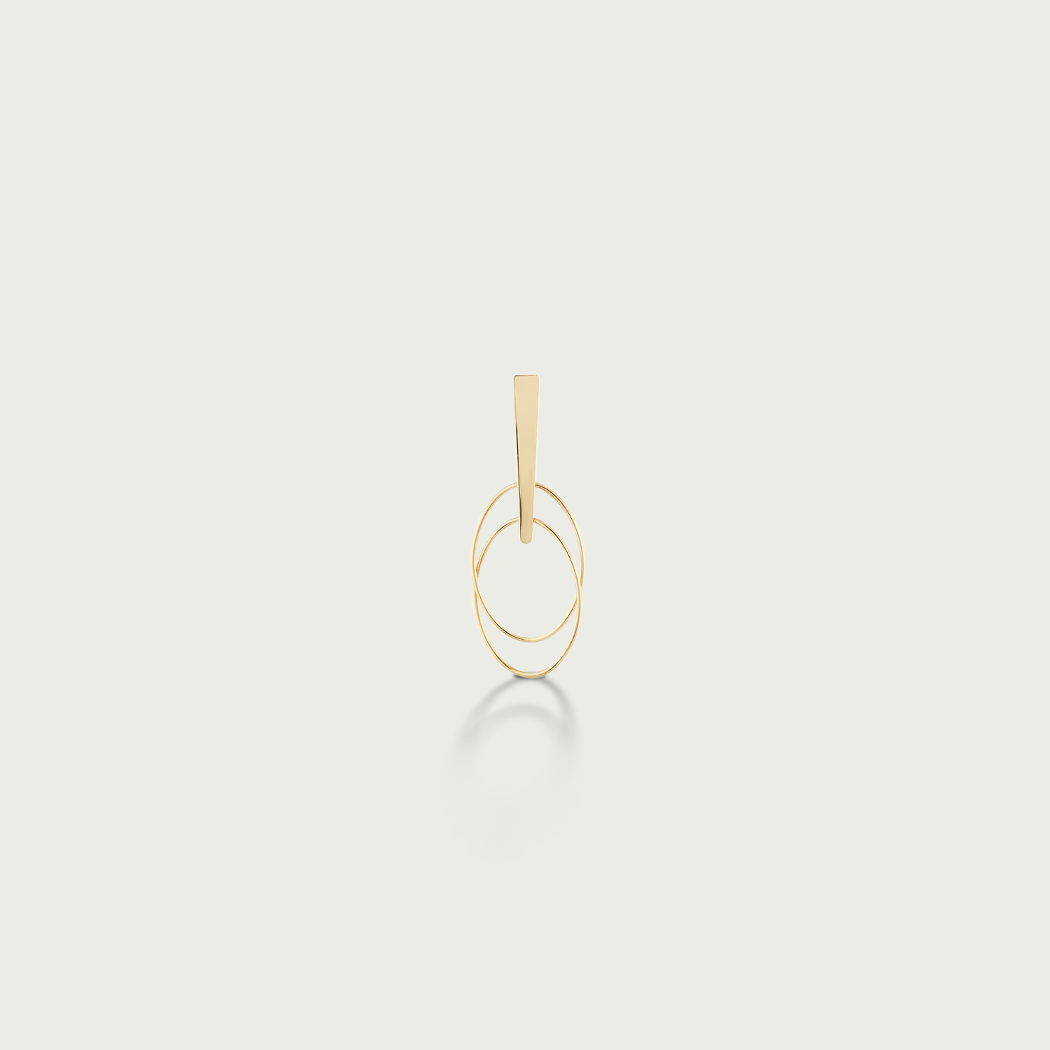 Double Decker Elegance Gold Dangling Earrings
