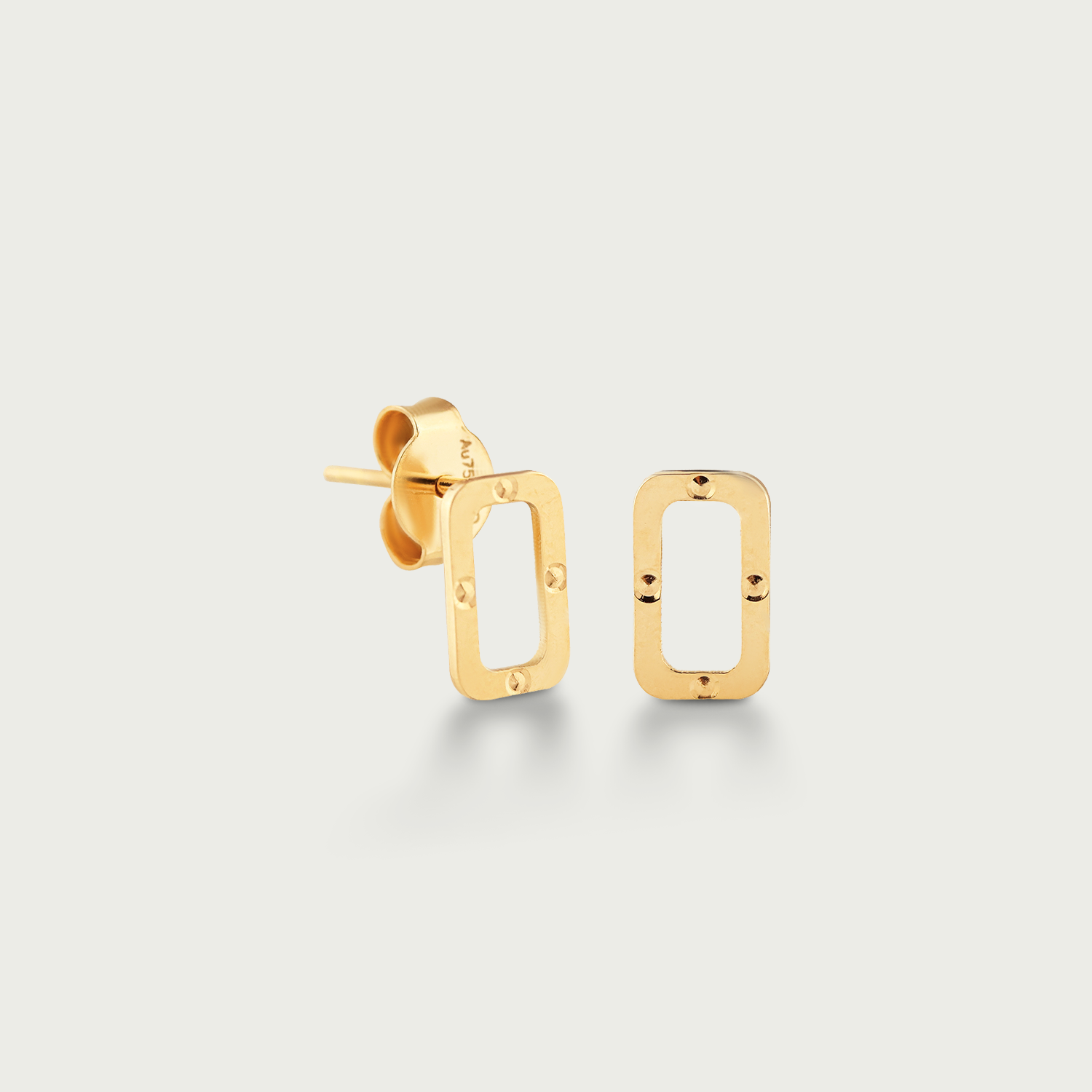 Geometric Chic Gold Stud Earrings