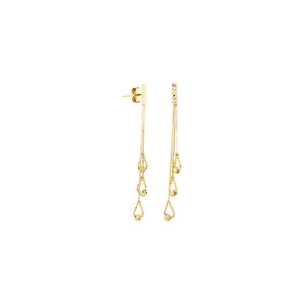 Linked Golden Orbs Dangling Earrings