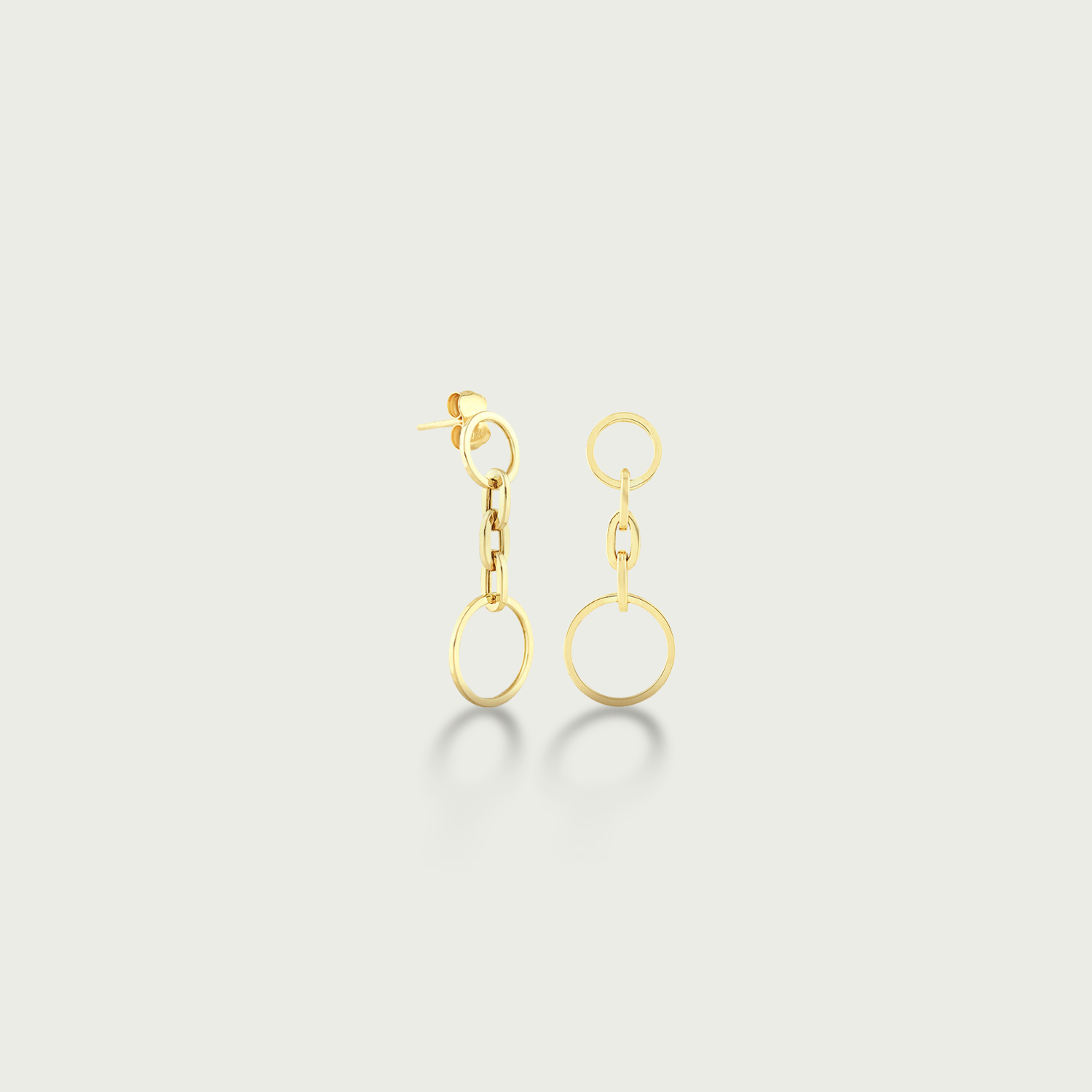 Circle Flow Gold Danglings Earrings