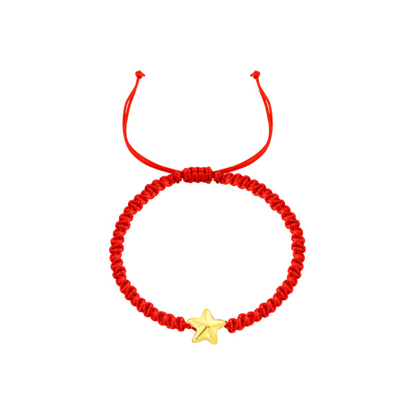 Red Cord Flat Lucky Star Bracelet