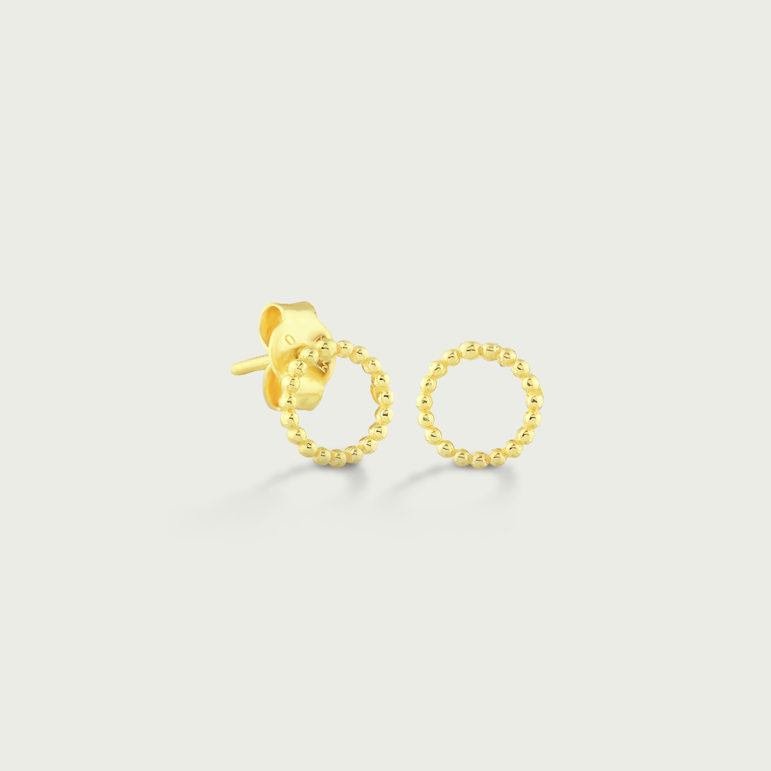 Clock-Out Chic Round Gold Stud Earrings