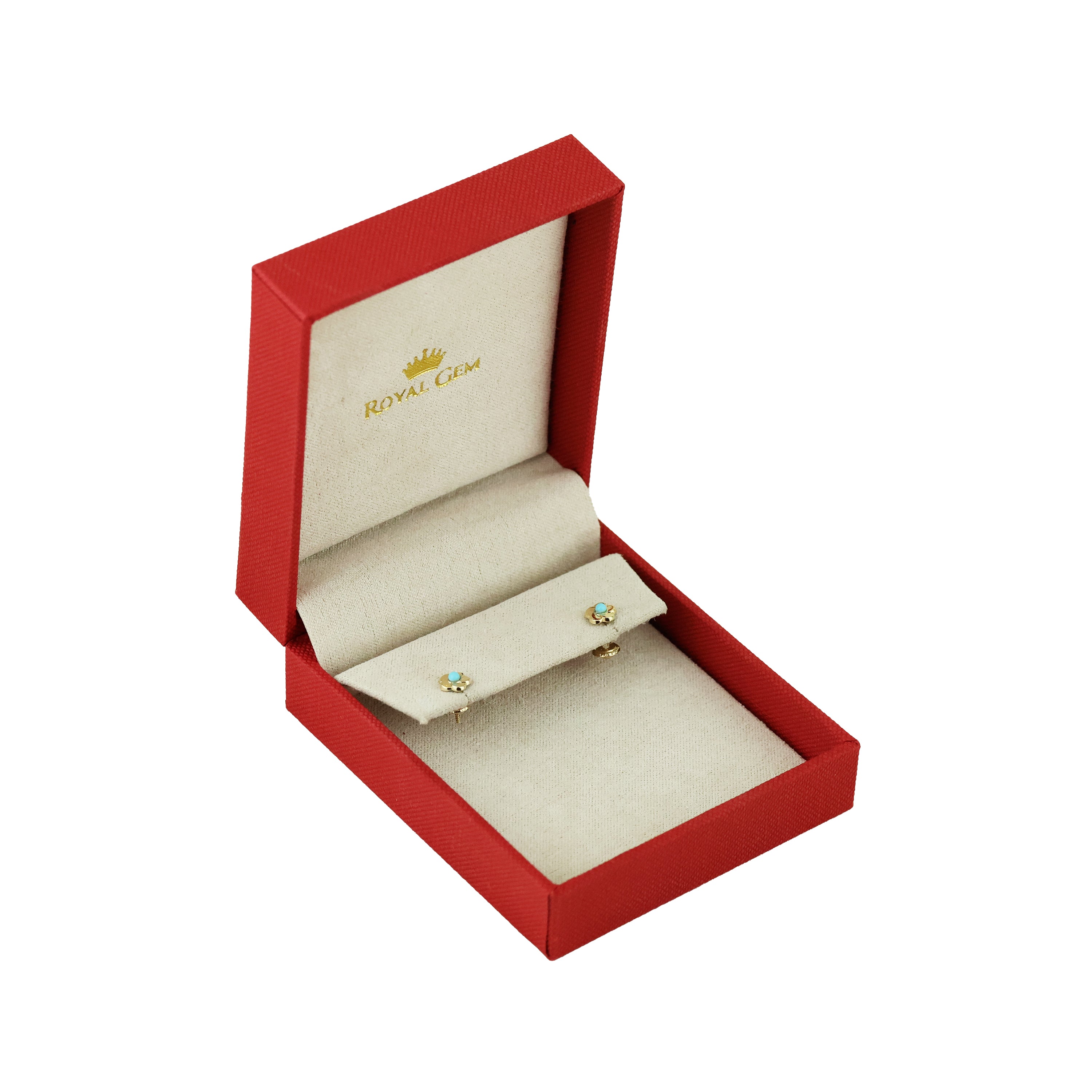 Seafoam Blossom Gold Screw Earrings