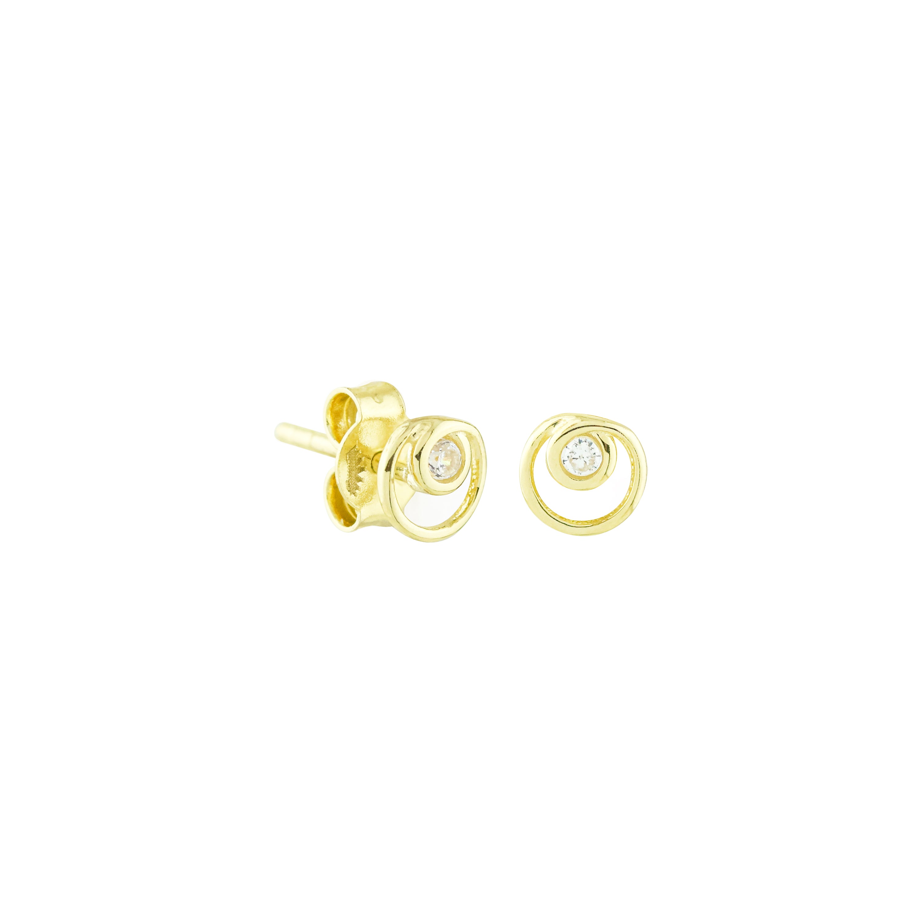 Clock-Out Chic Twist Gold Stud Earrings