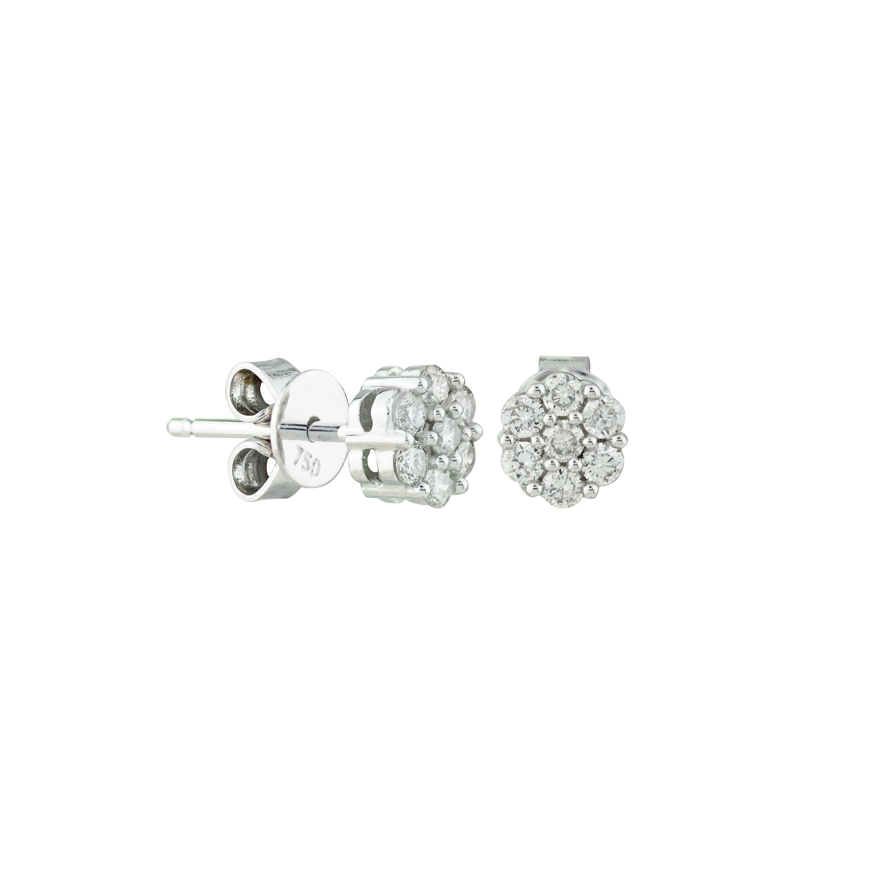 Luminous Bloom Diamond Stud Earrings