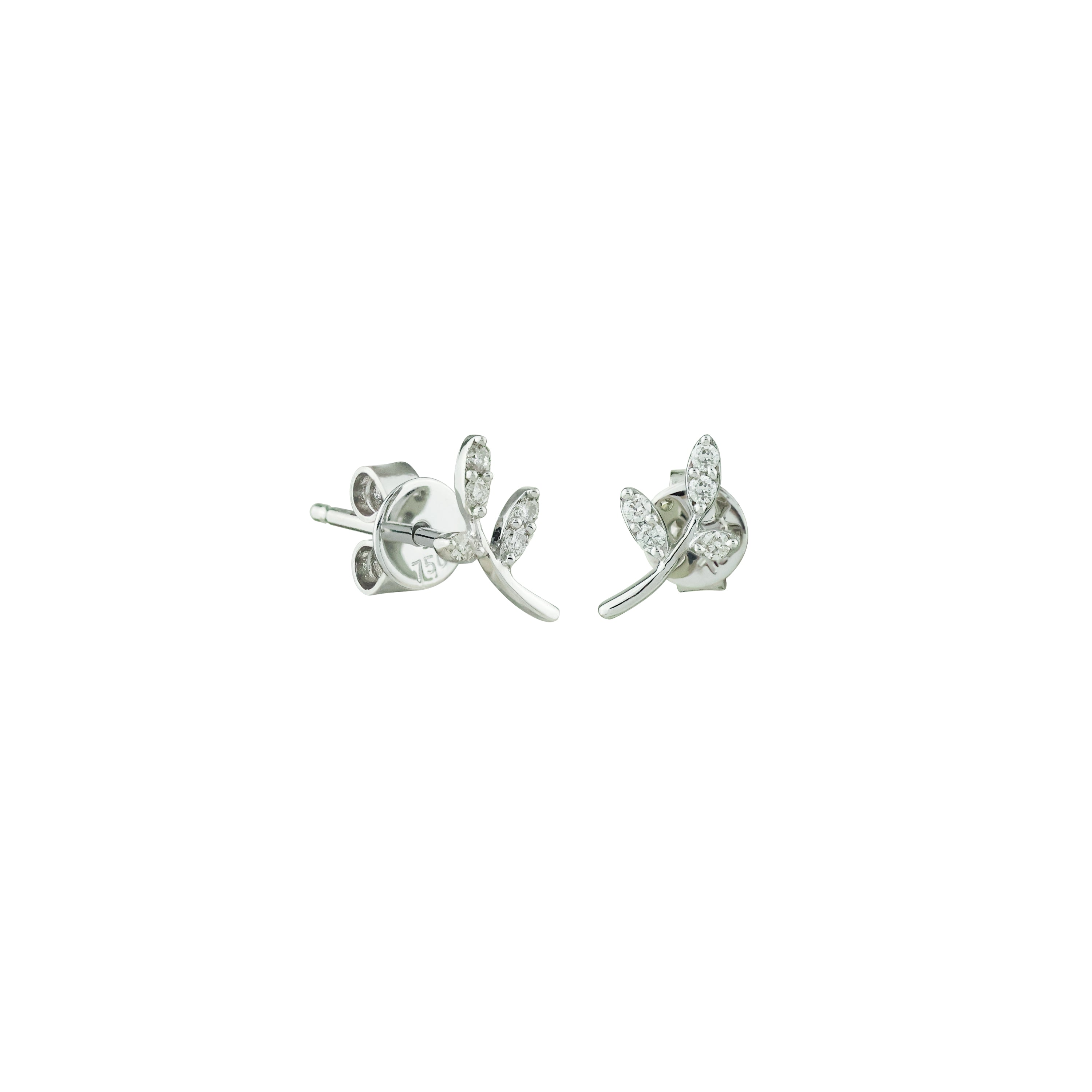 Petal Shine Diamond Stud Earrings