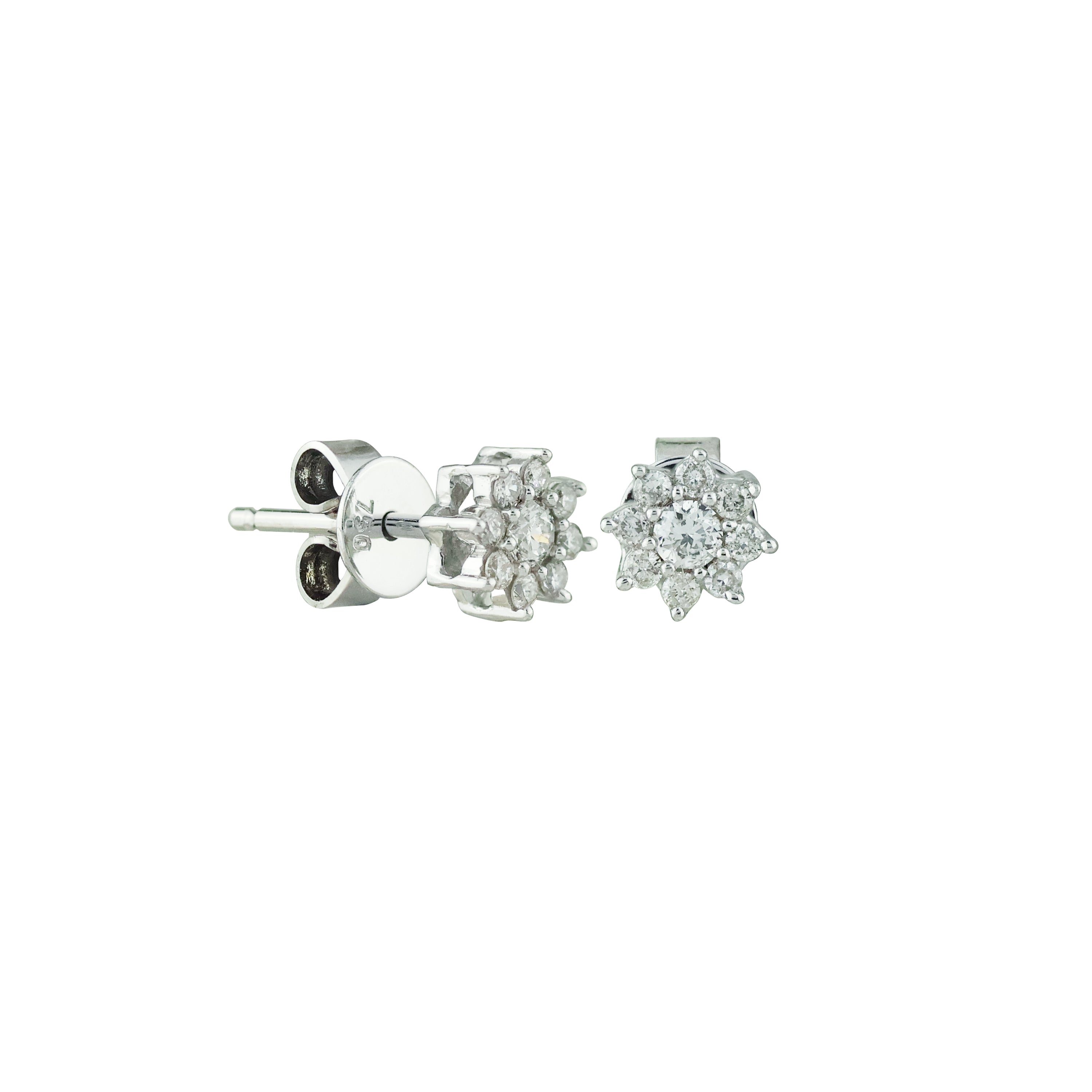 Elegant Flora Diamond Stud Earrings