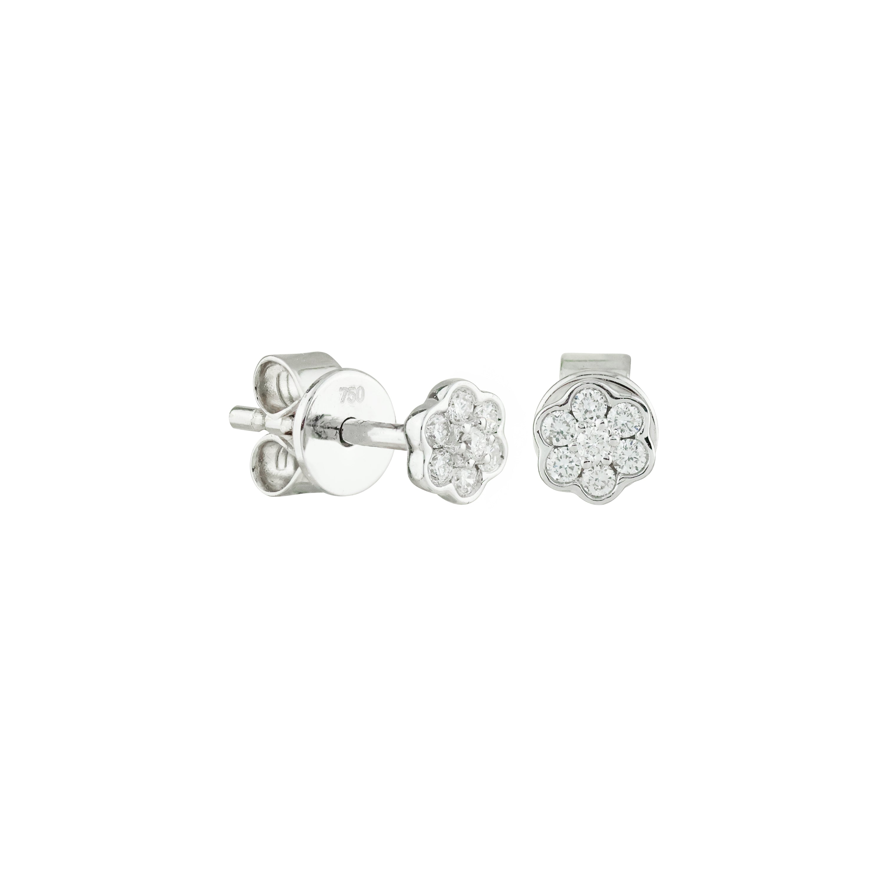 Floral Chic Diamond Stud Earrings