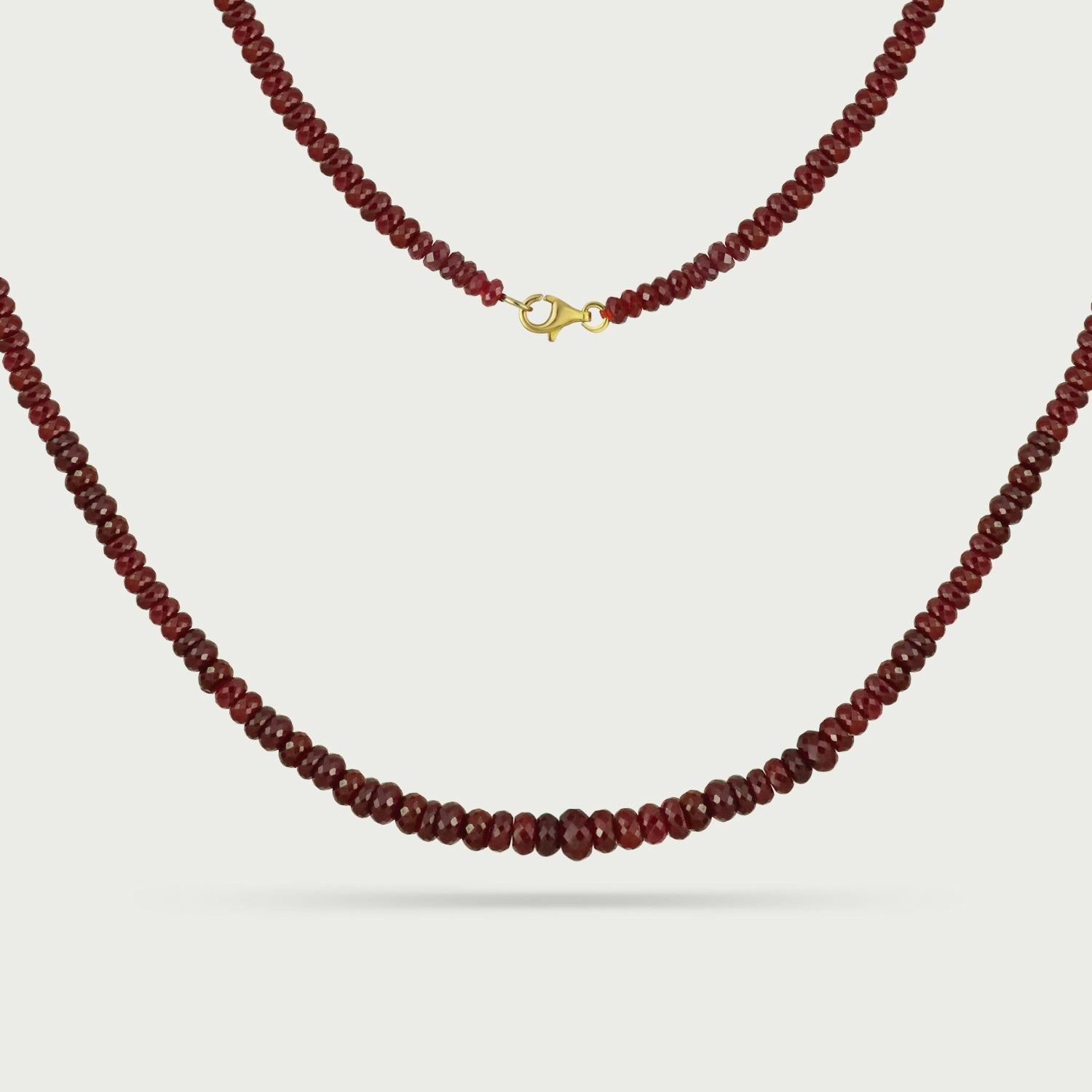 Crimson Aura Ruby Beaded Necklace