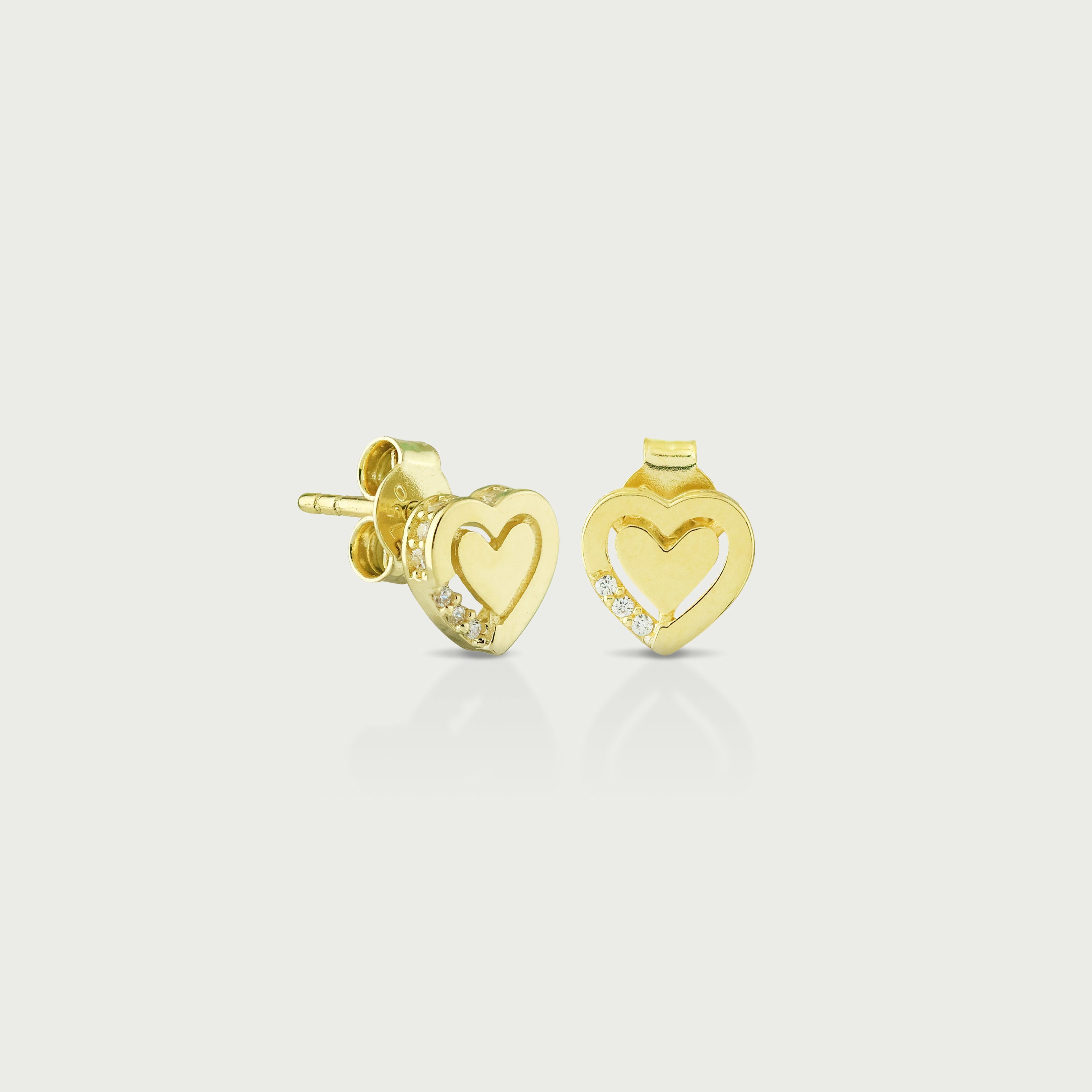 Heartline Edit Gold Stud Earrings