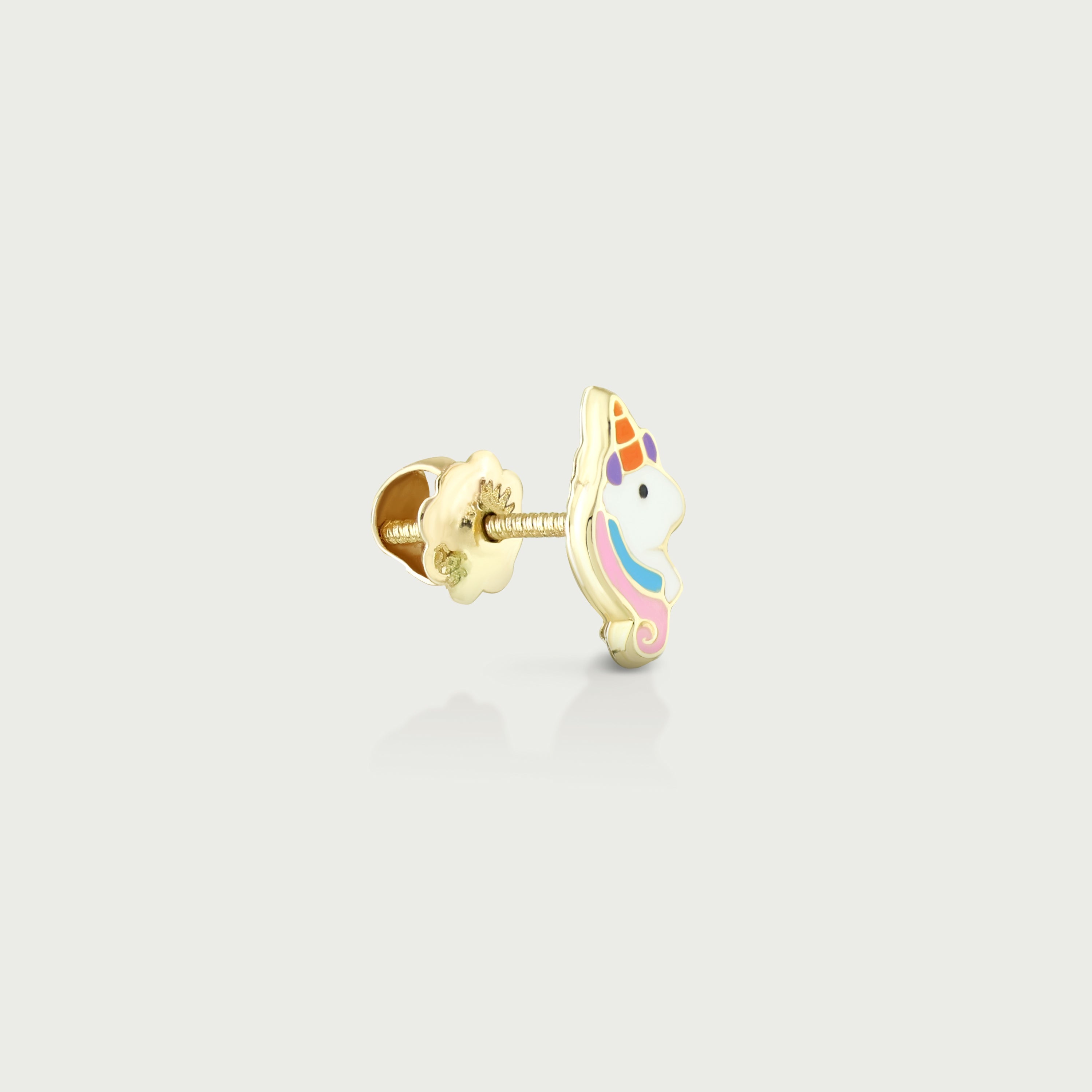 Little Magic Unicorn Gold Screw Earrings