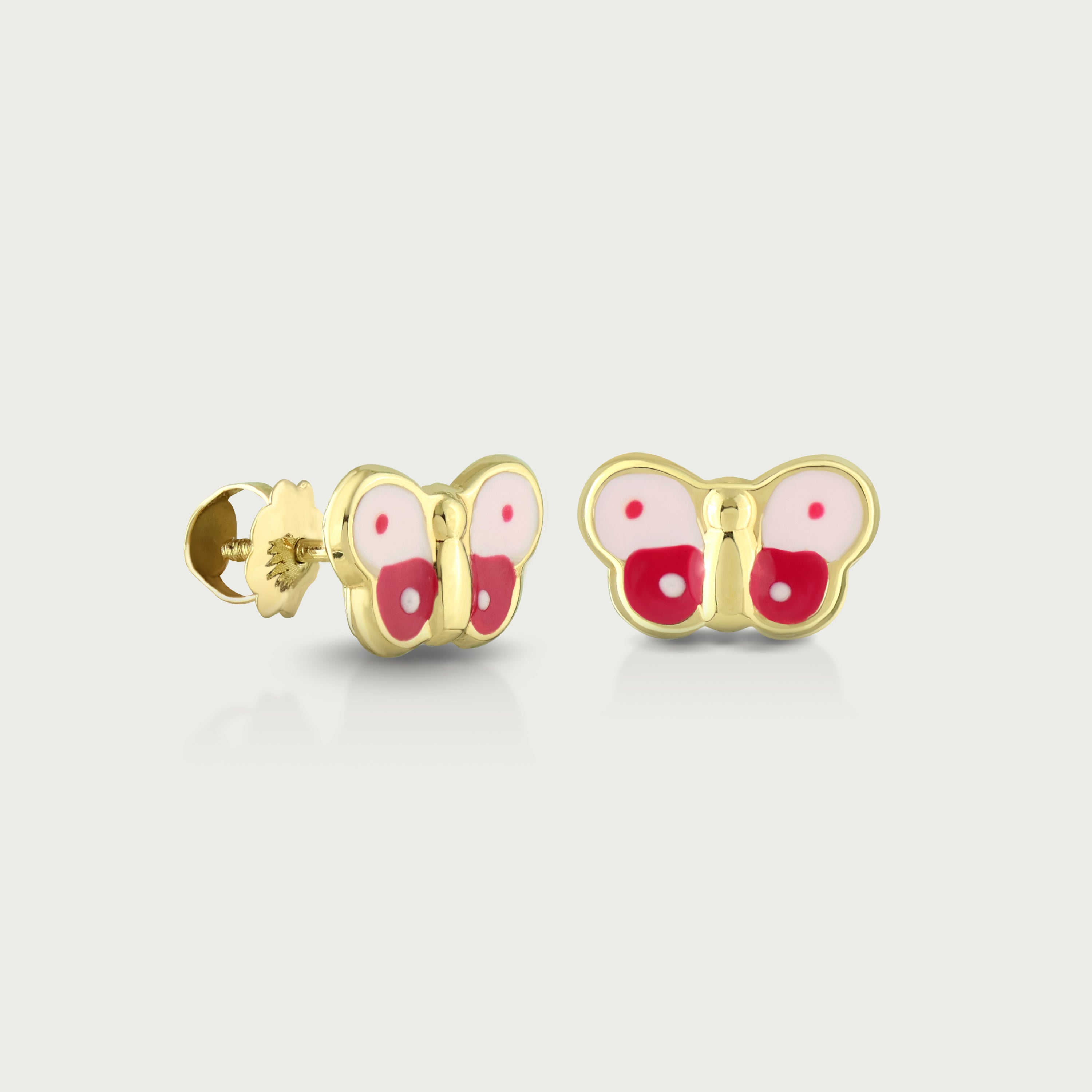 Blush & Berry Butterfly Gold Screw Earrings