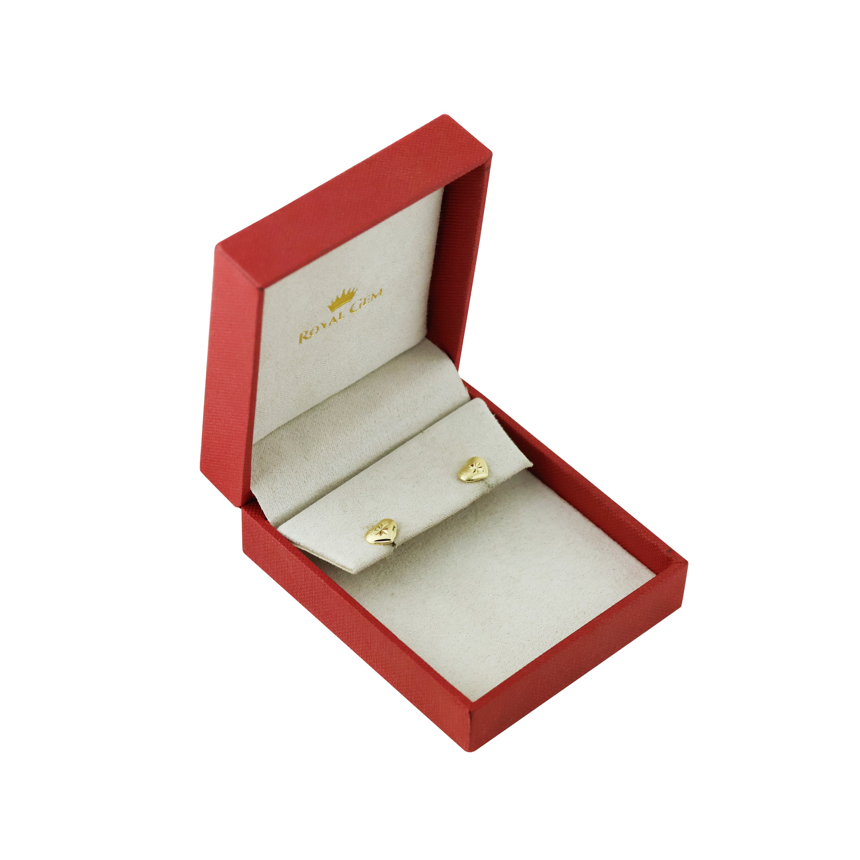 Twilight Heart Gold Stud Earring